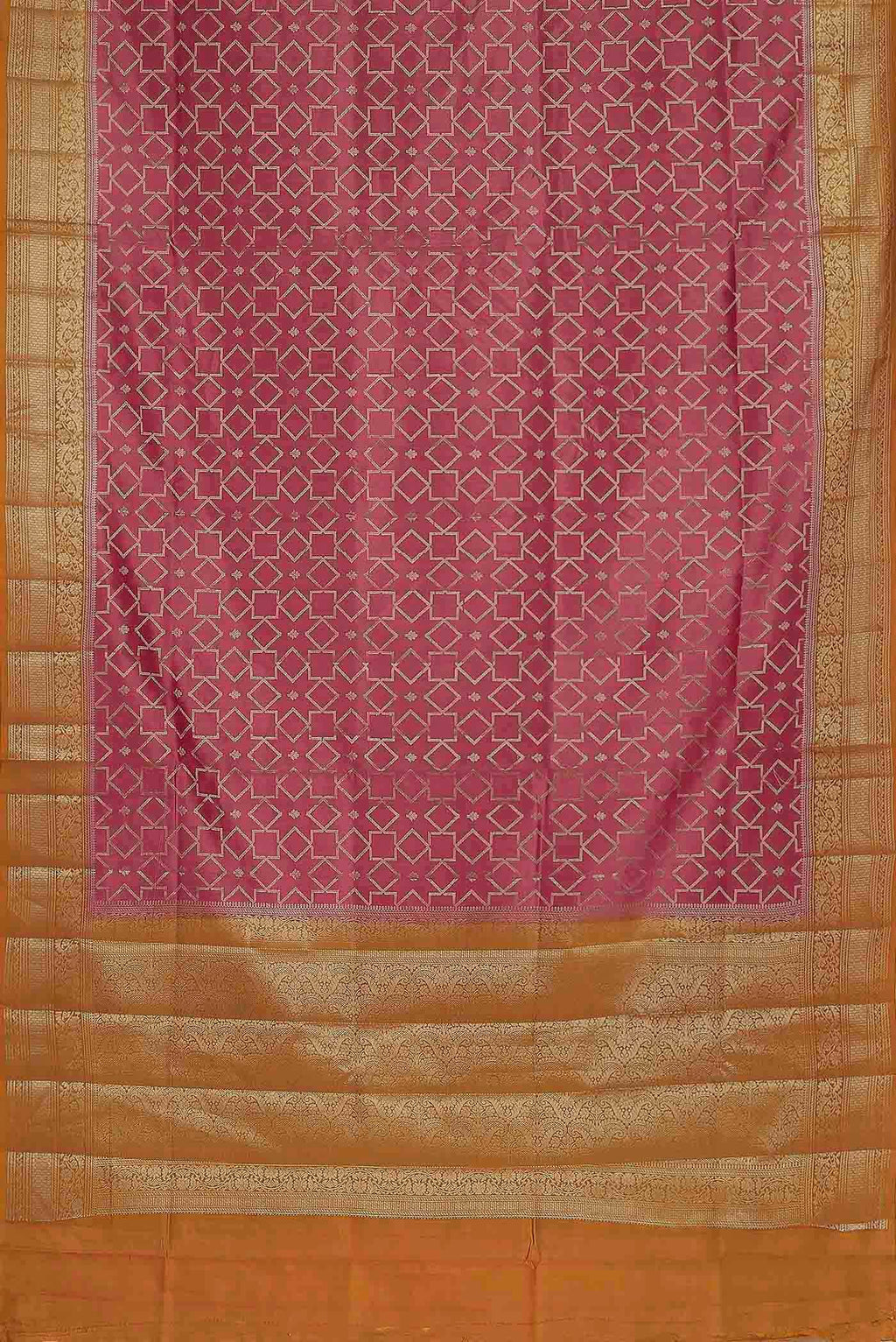 Pink Banarasi Tussar Silk Saree