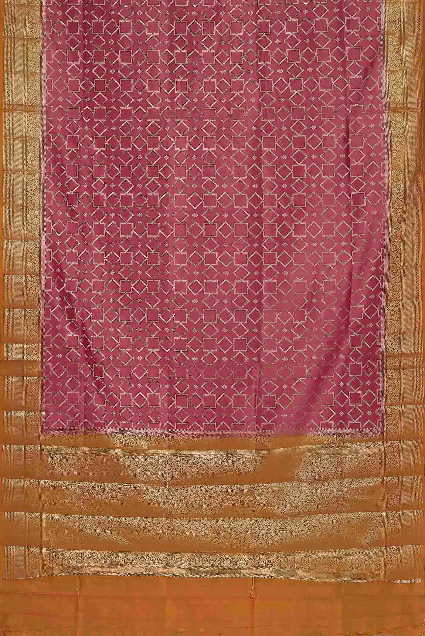 Pink Banarasi Tussar Silk Saree
