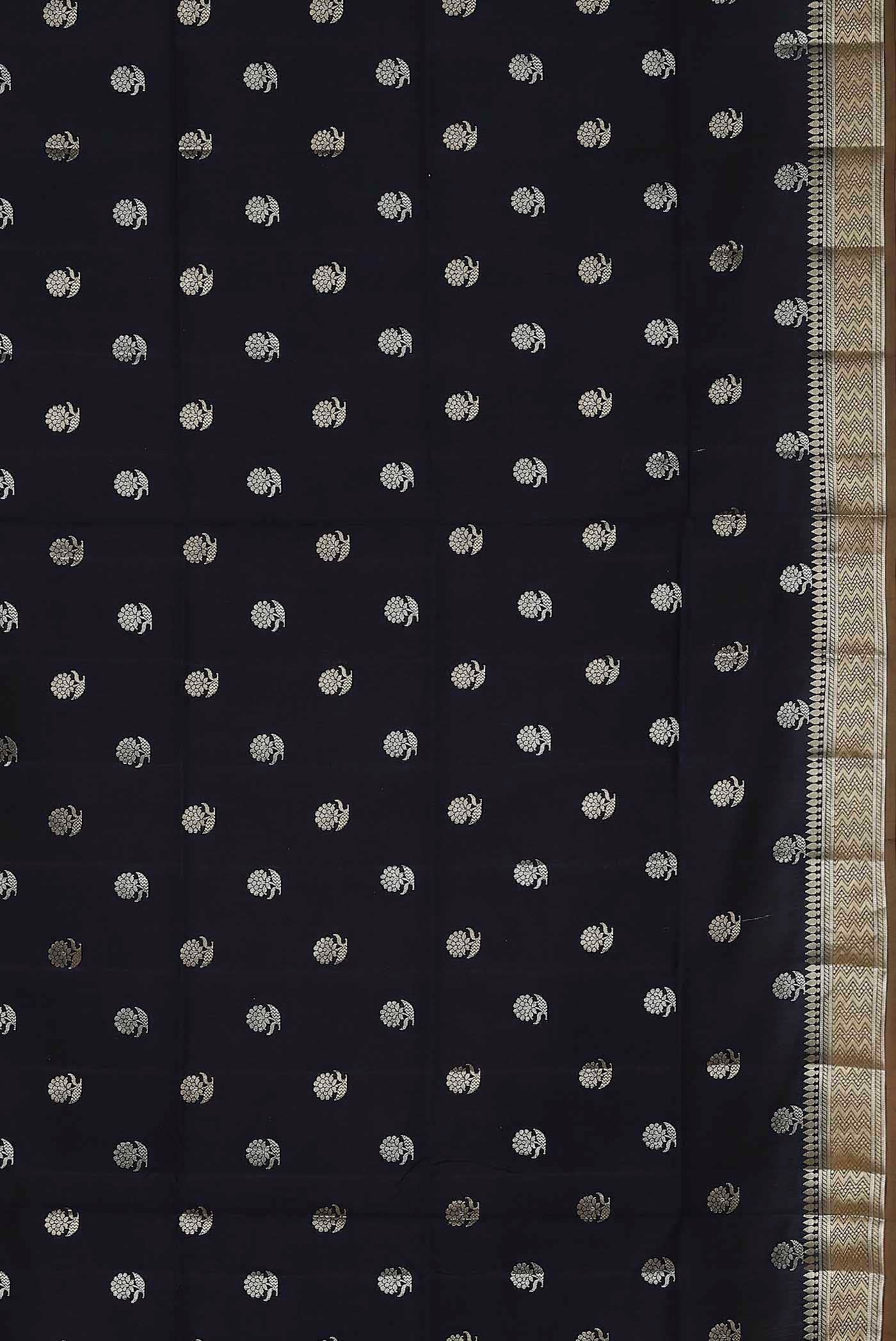Blue Banarasi Raw Silk Saree
