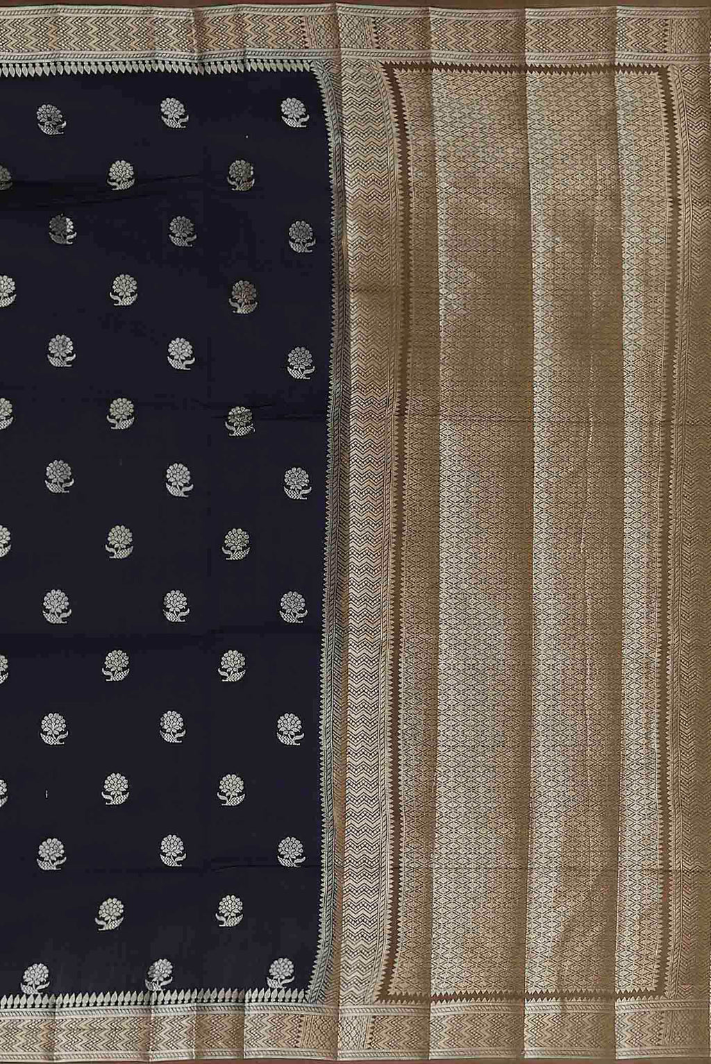 Blue Banarasi Raw Silk Saree