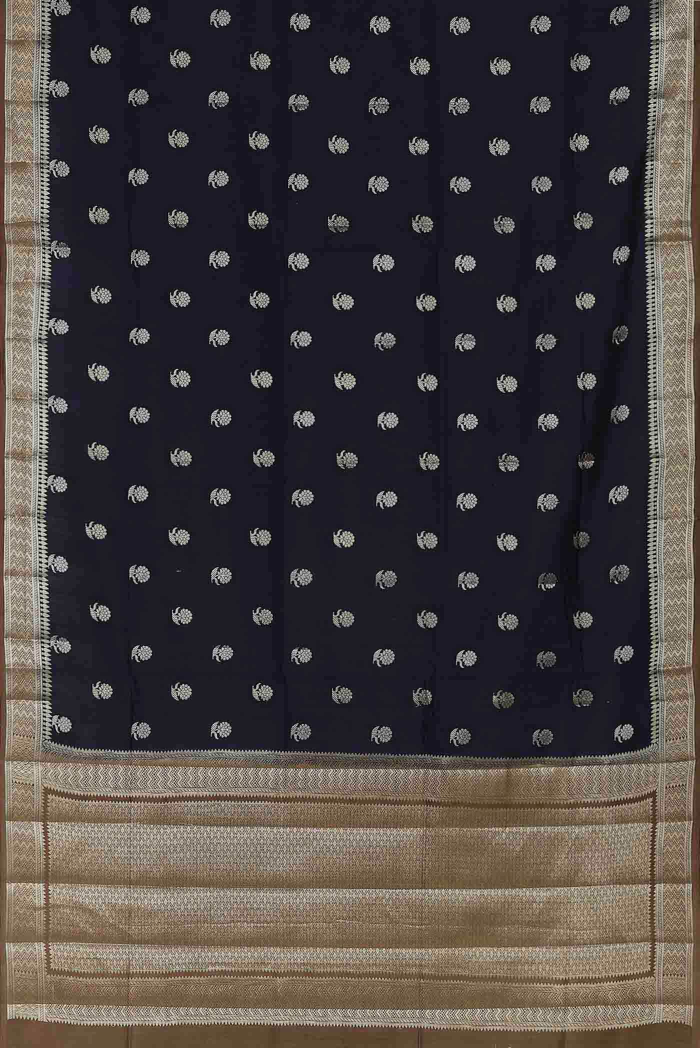 Blue Banarasi Raw Silk Saree