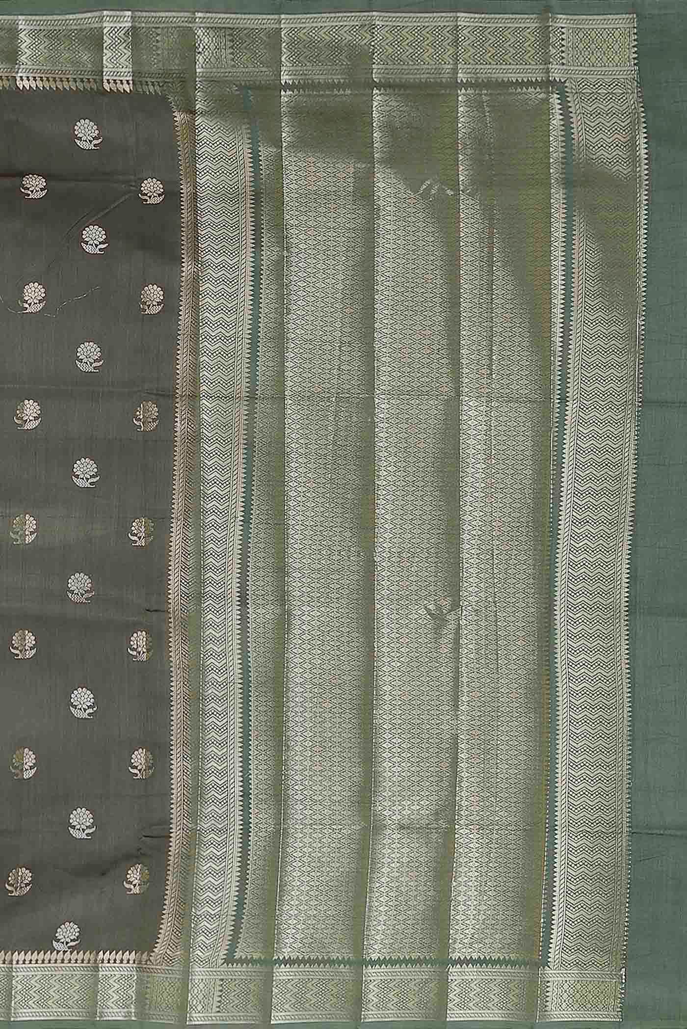 Green Banarasi Tussar Silk Saree