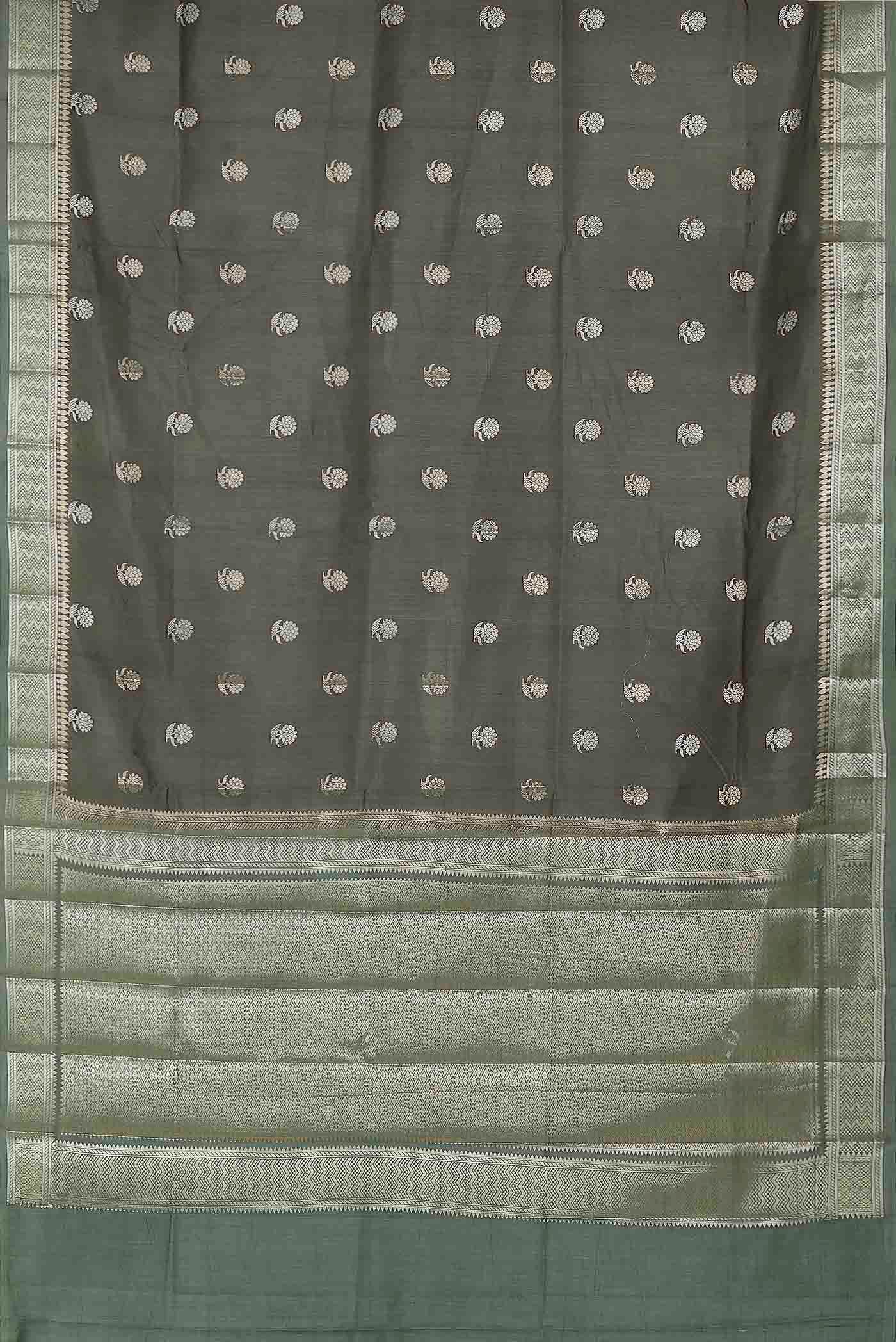 Green Banarasi Tussar Silk Saree