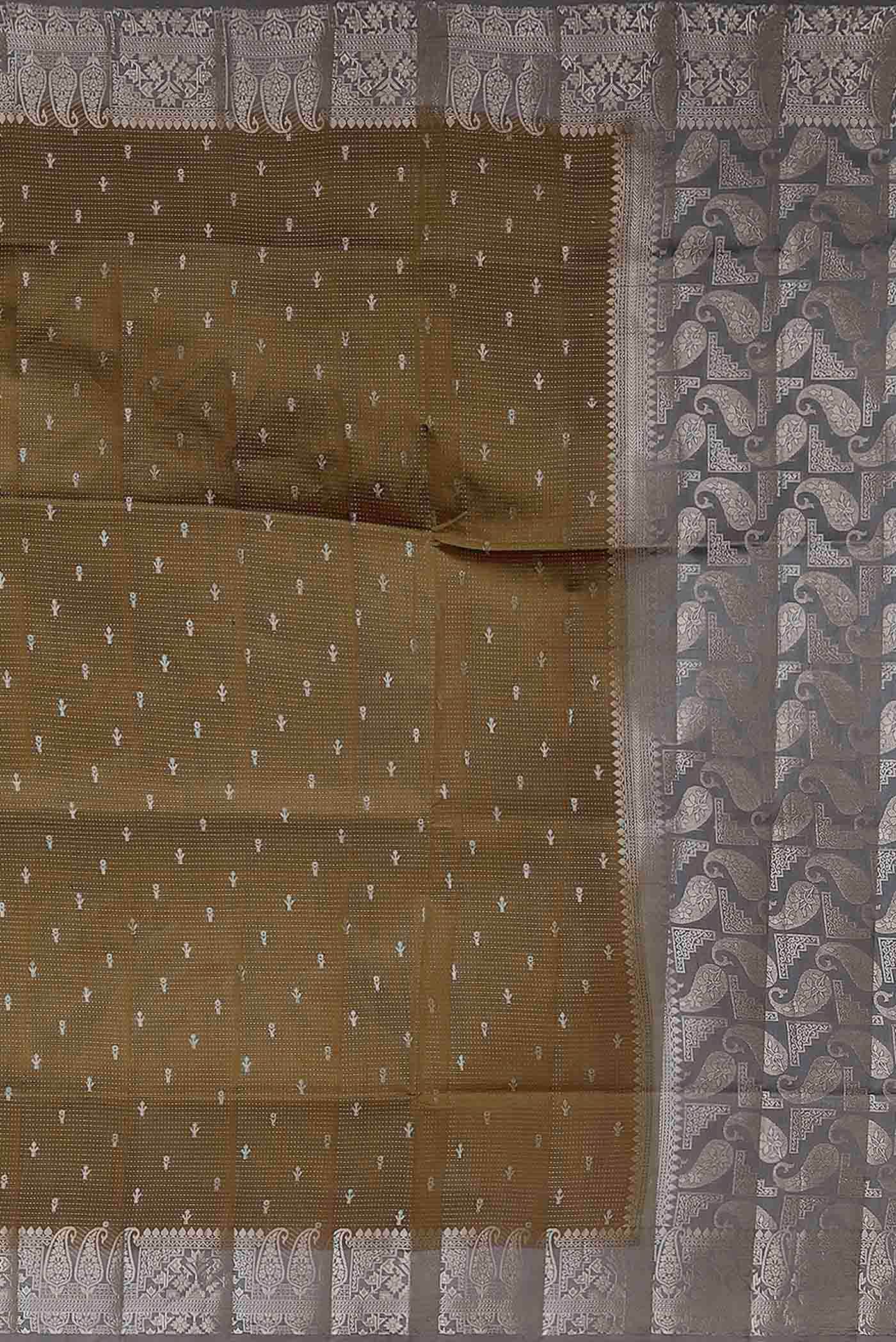Brown Banarasi Raw Silk Saree