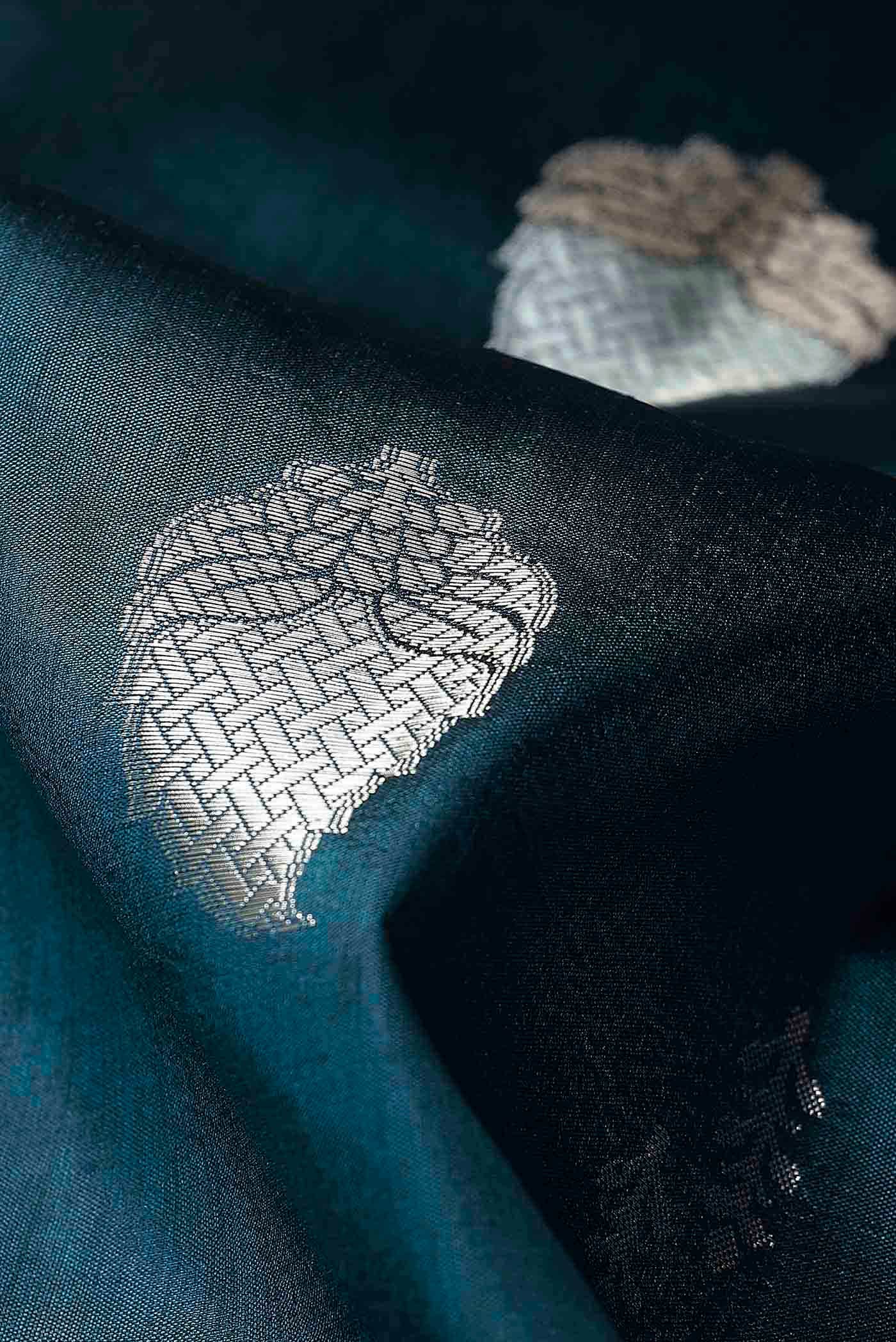 Blue Banarasi Raw Silk Saree