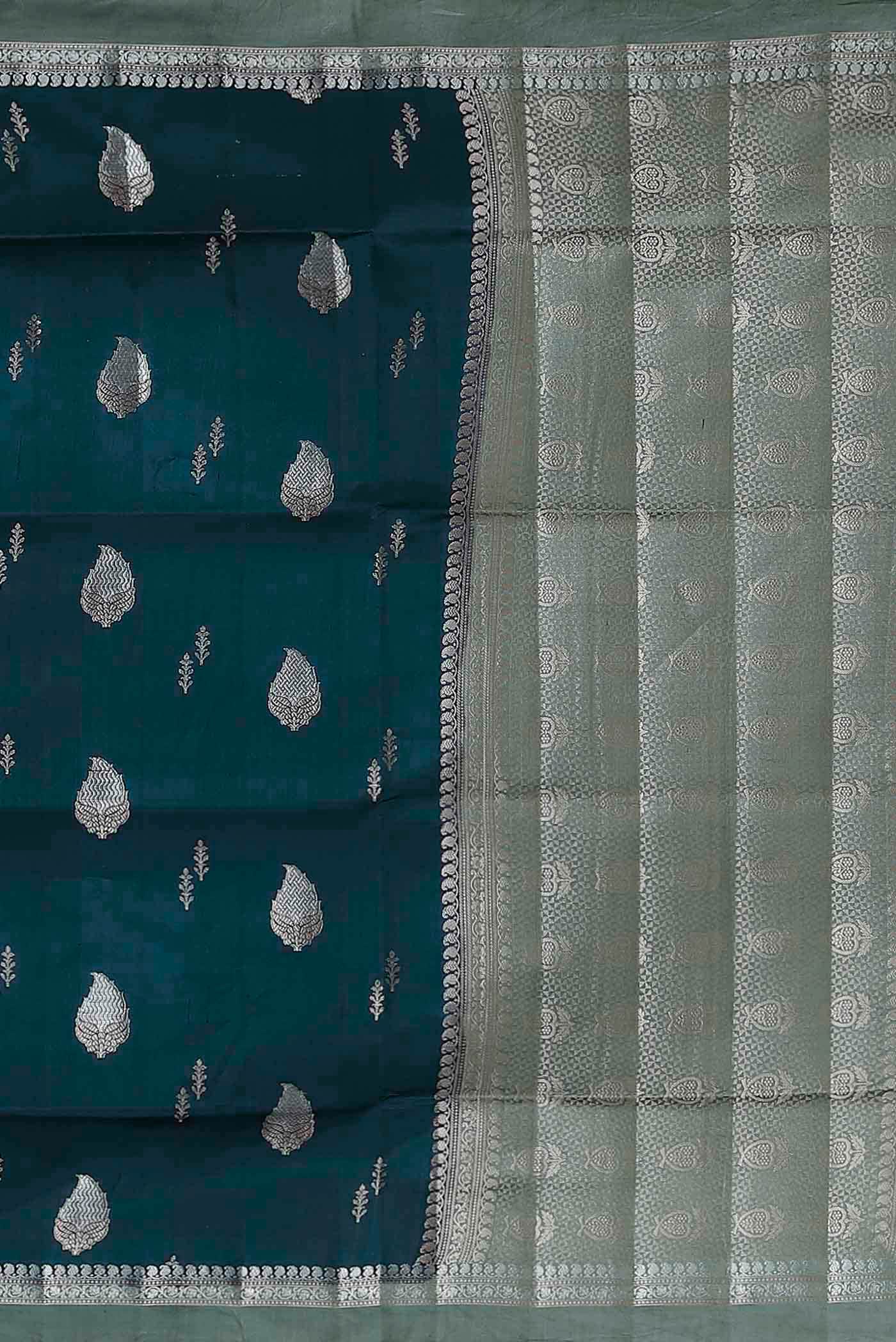 Blue Banarasi Raw Silk Saree