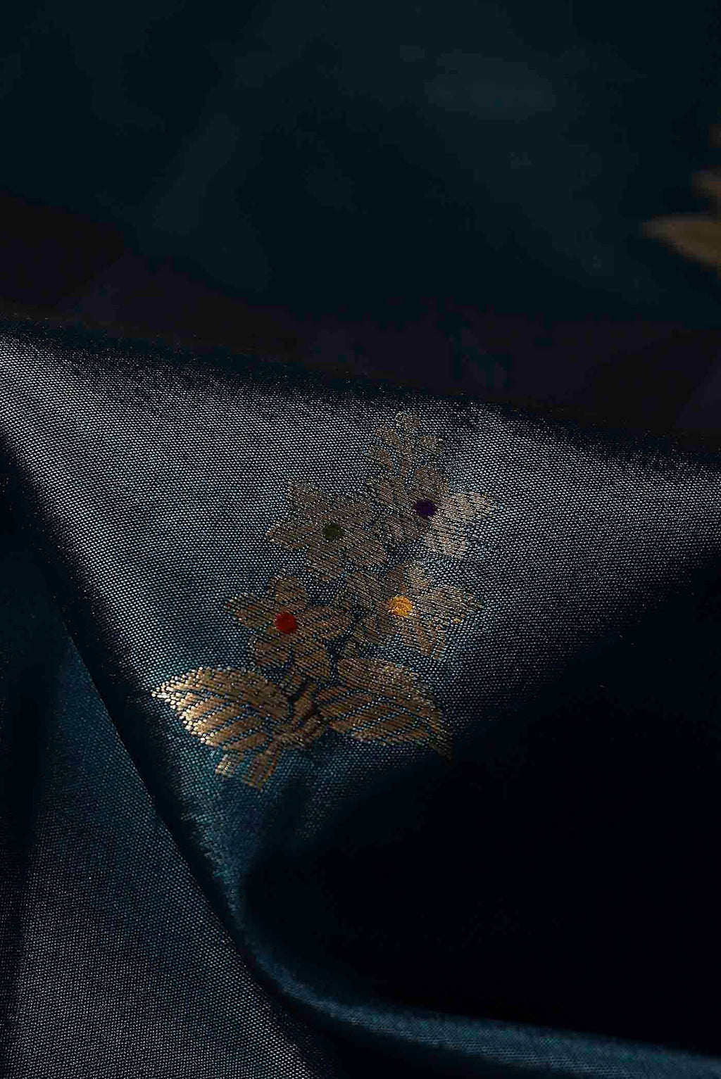 Blue Banarasi Raw Silk Saree