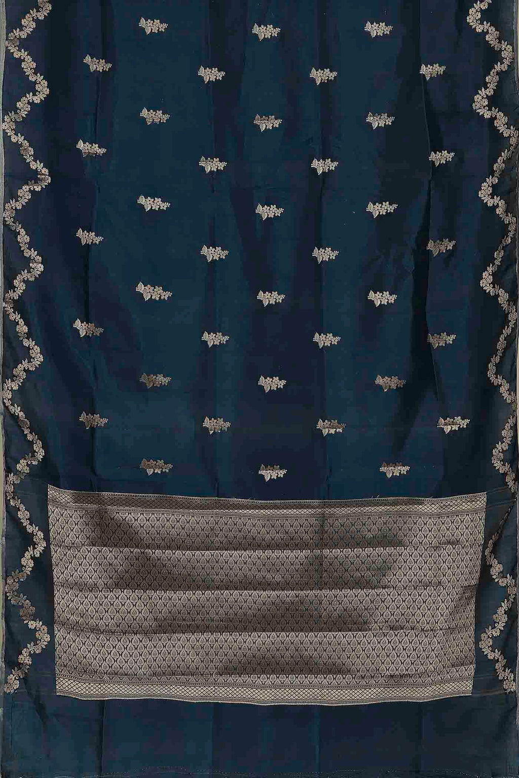 Blue Banarasi Raw Silk Saree