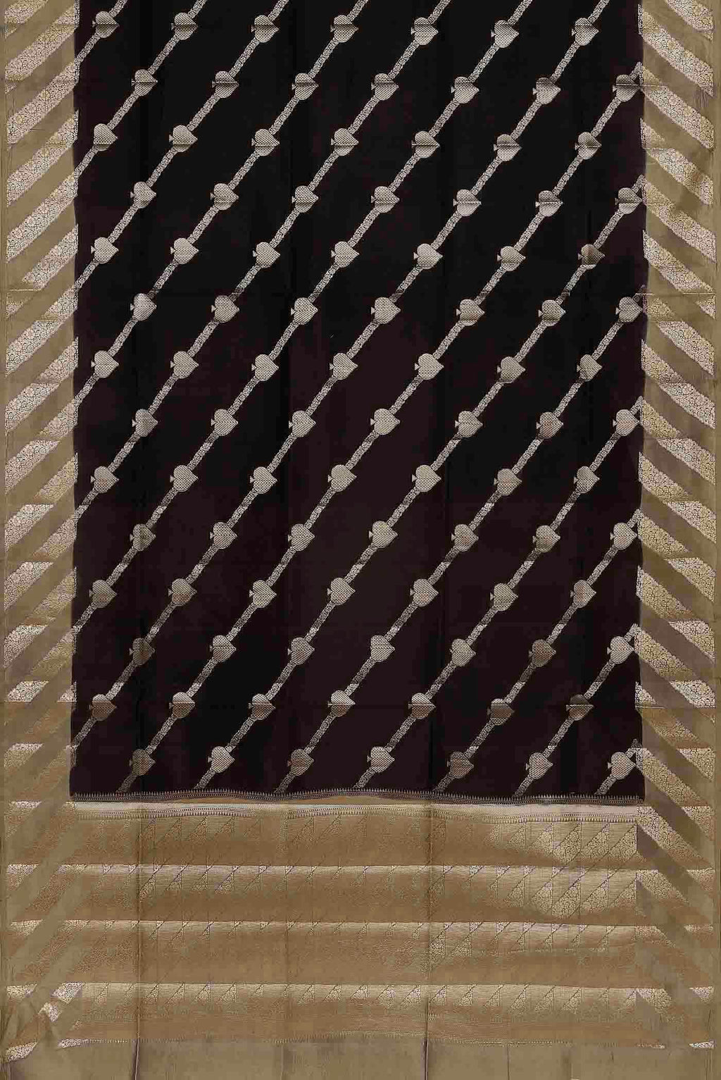 Black Banarasi Raw Silk Saree