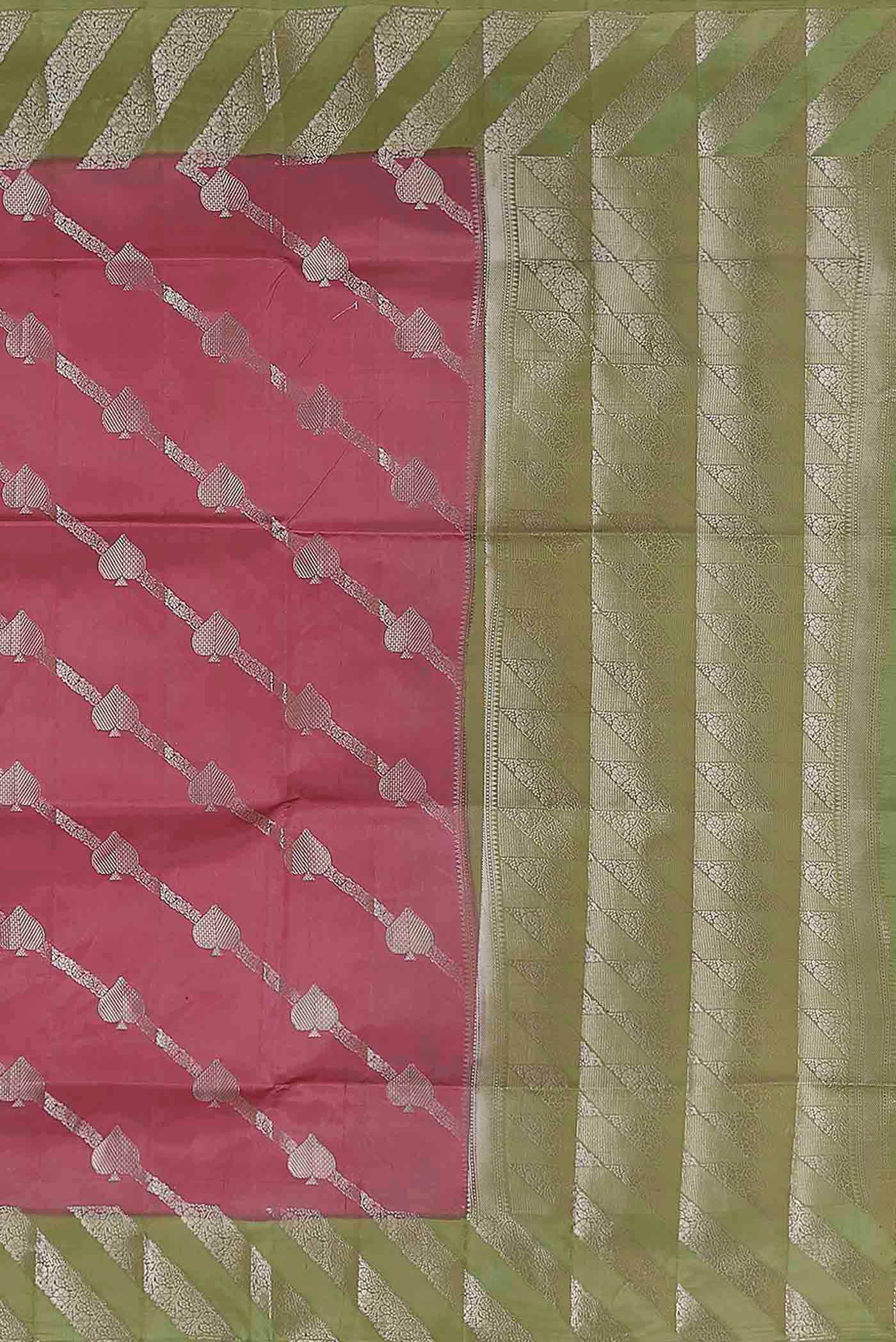 Pink Banarasi Raw Silk Saree