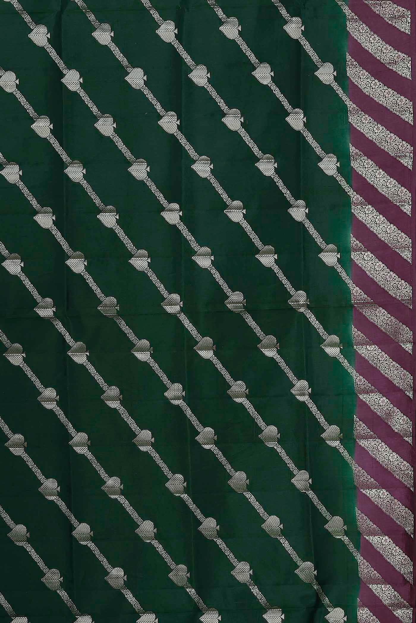 Green Banarasi Raw Silk Saree