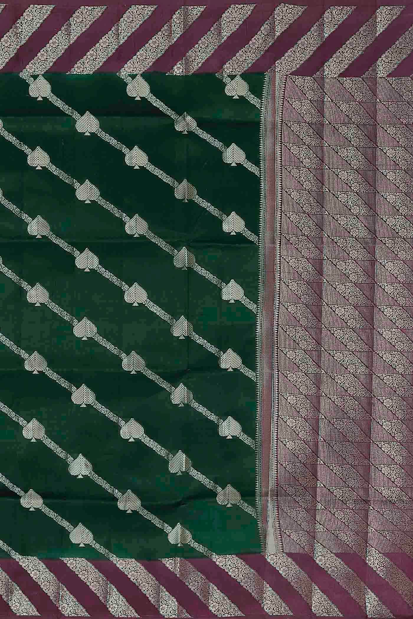 Green Banarasi Raw Silk Saree