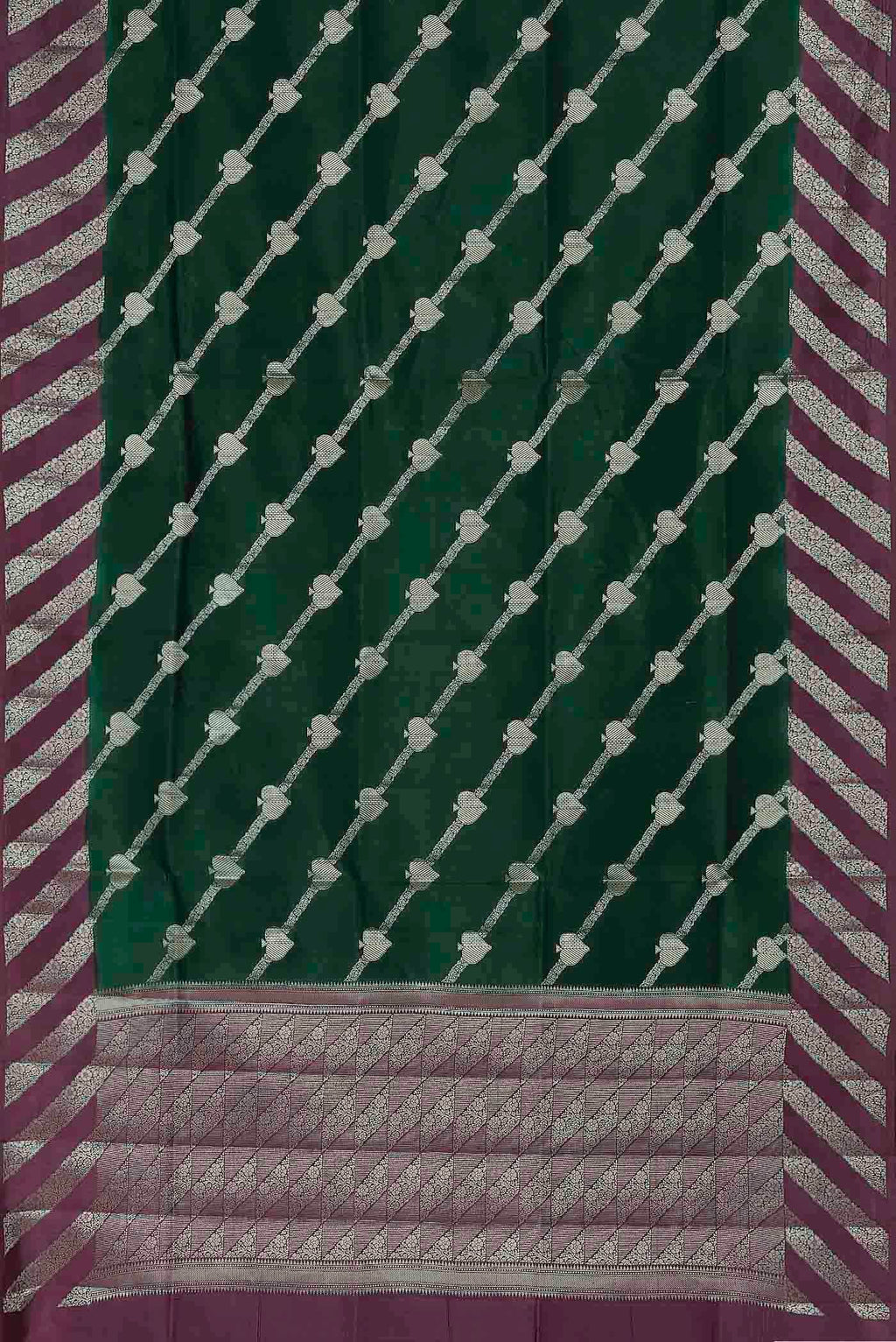 Green Banarasi Raw Silk Saree