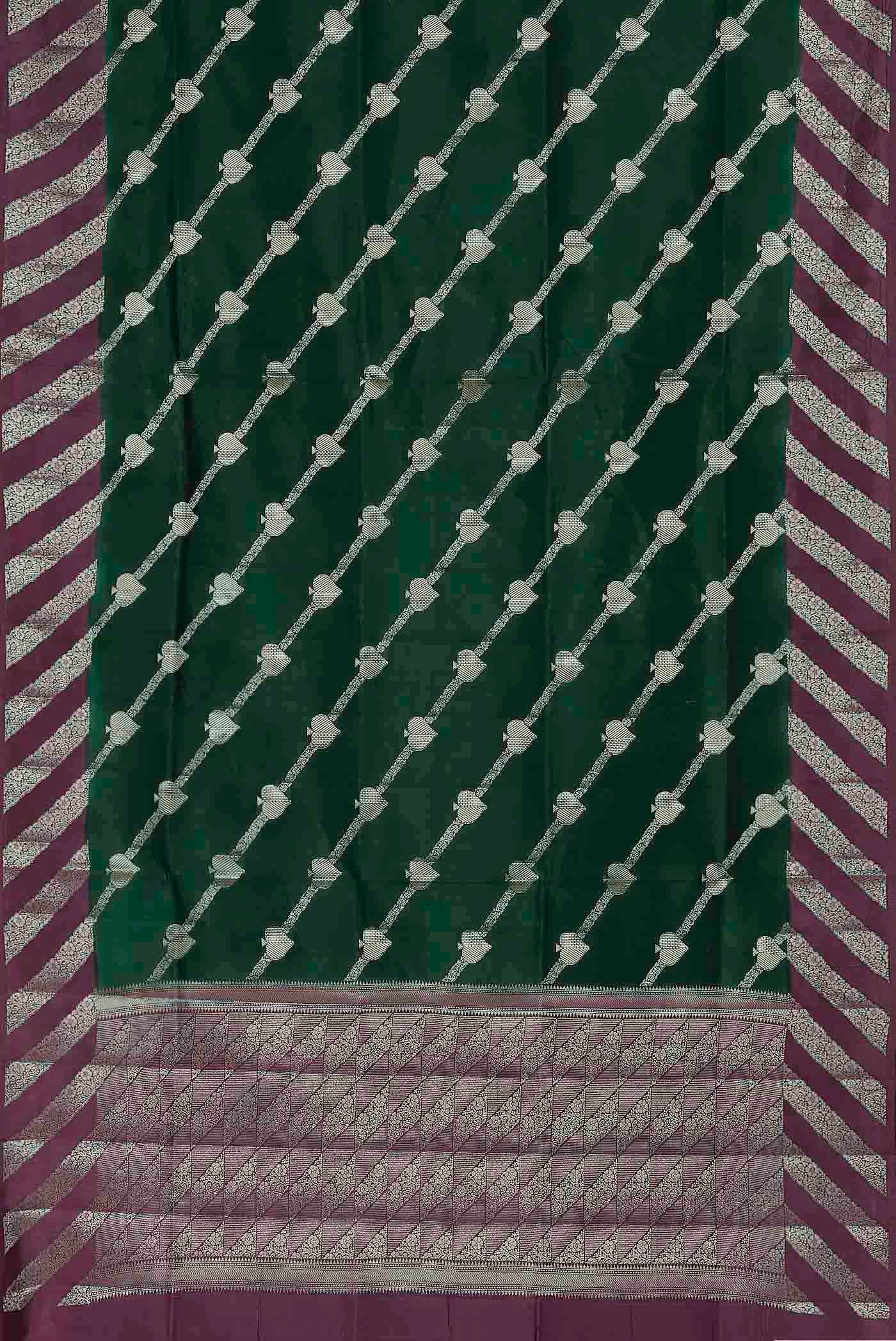 Green Banarasi Raw Silk Saree