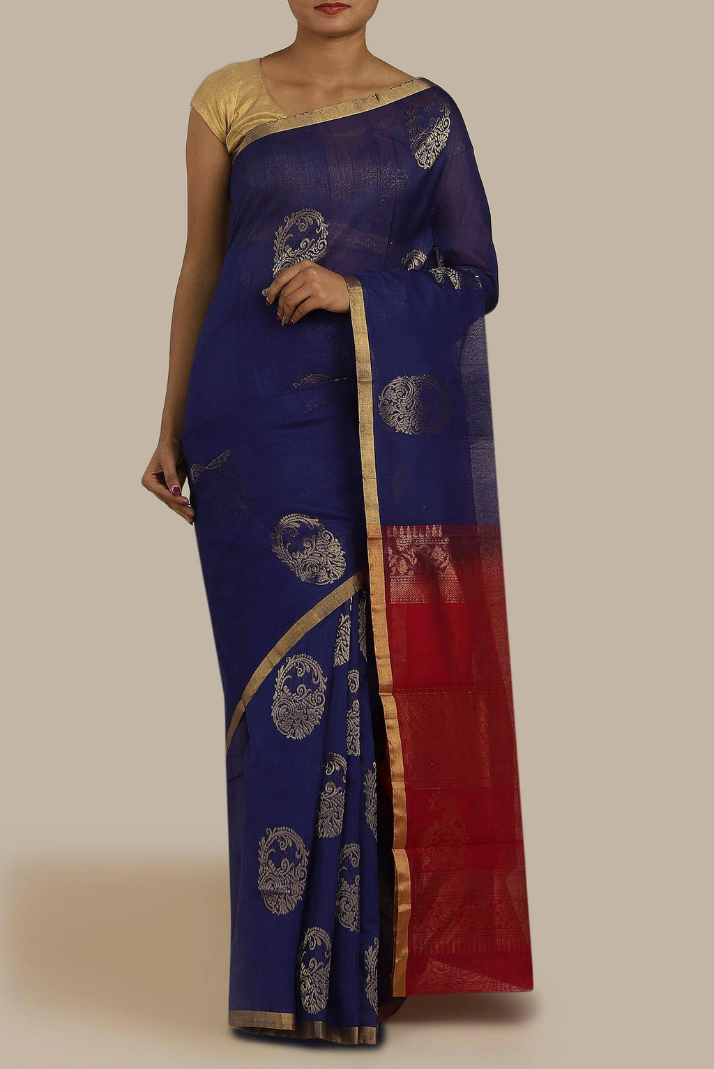 Blue Silk Cotton Saree