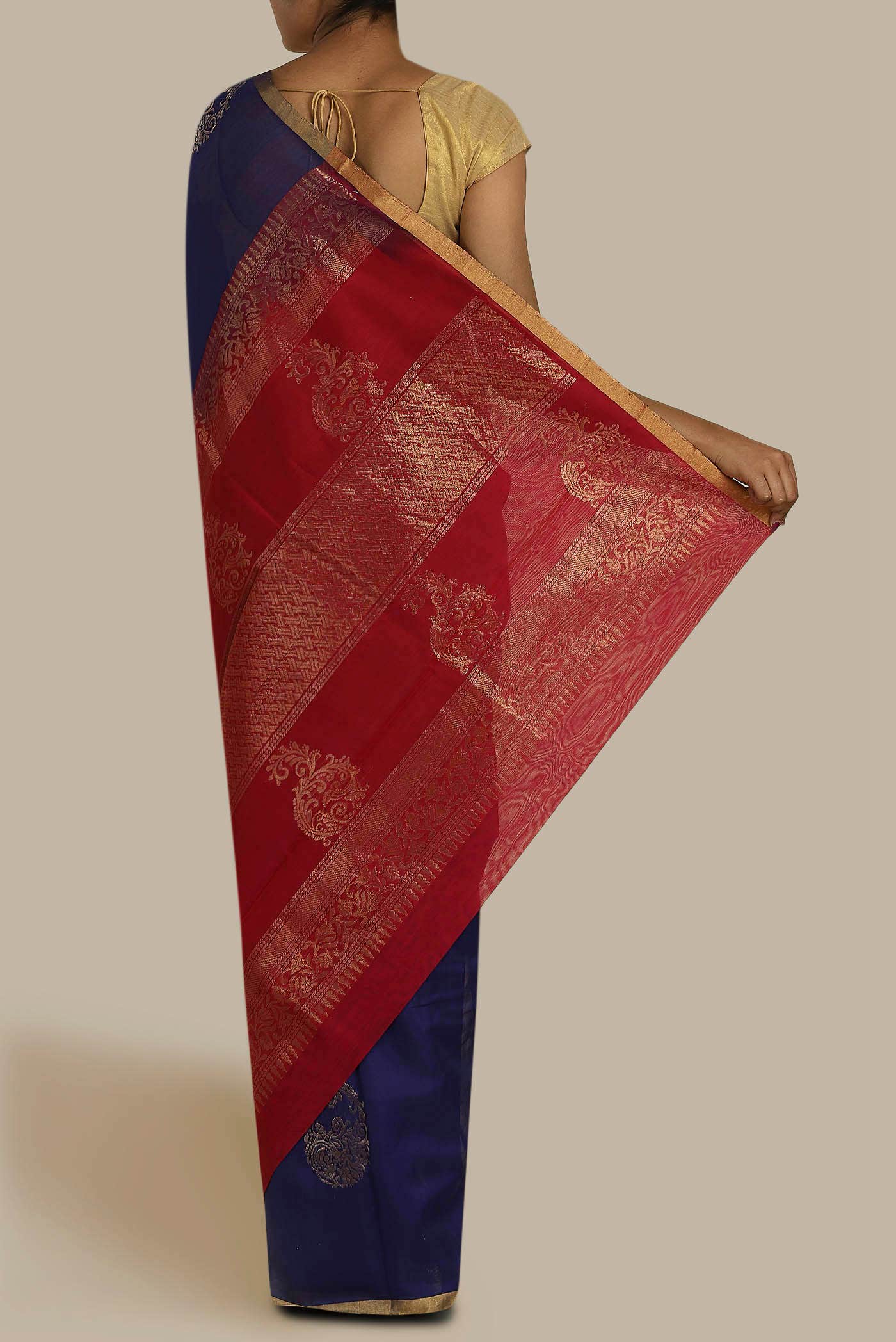 Blue Silk Cotton Saree