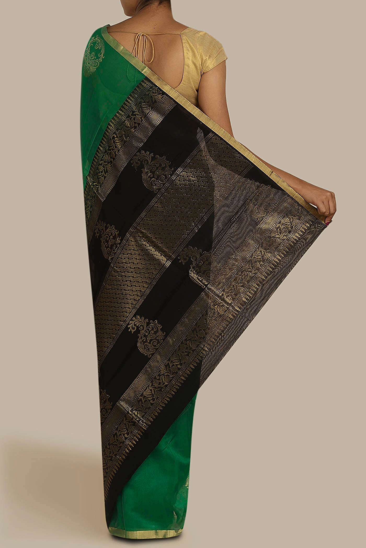 Green Silk Cotton Saree