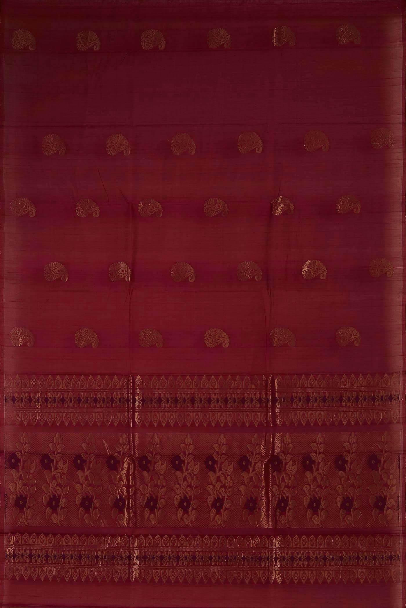 Maroon Silk Cotton Saree