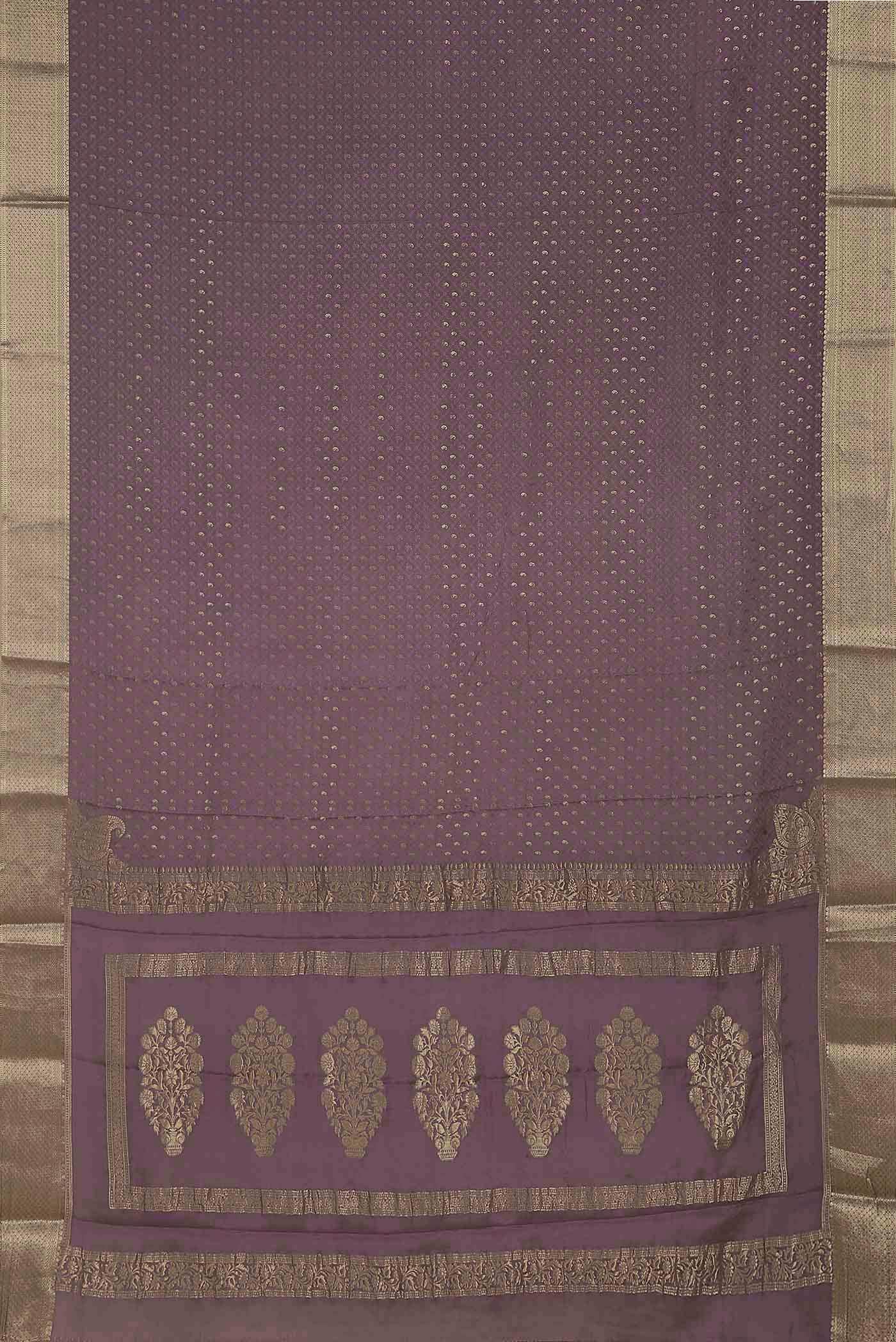 Lavender Mysore Crepe Saree