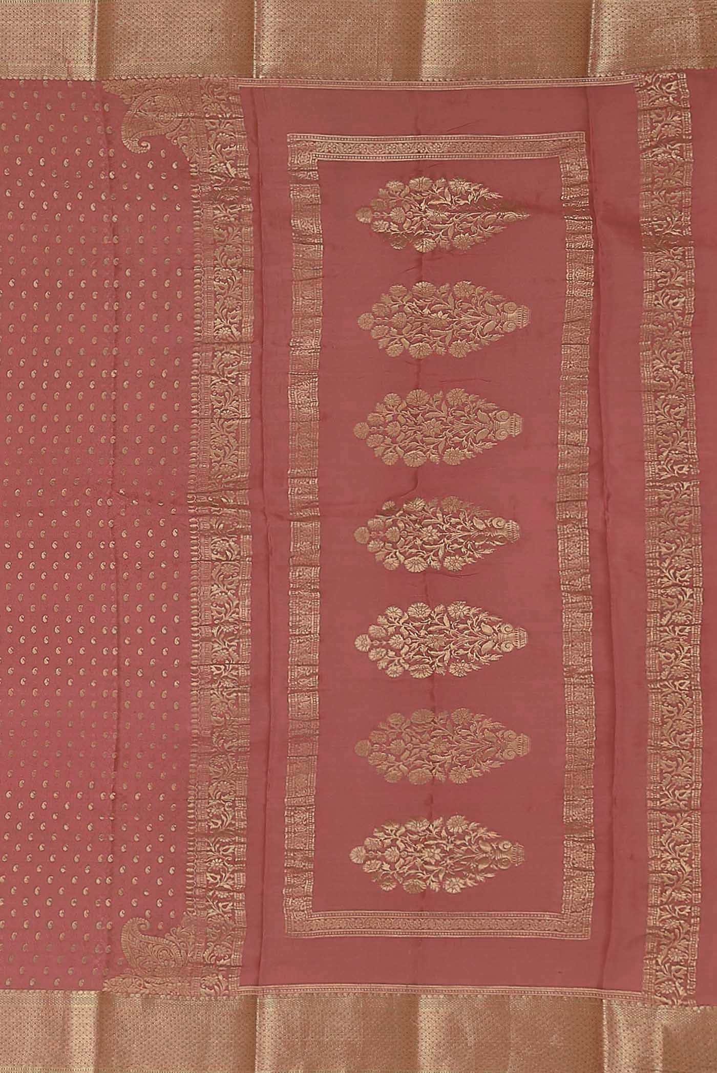 Pink Mysore Crepe Saree