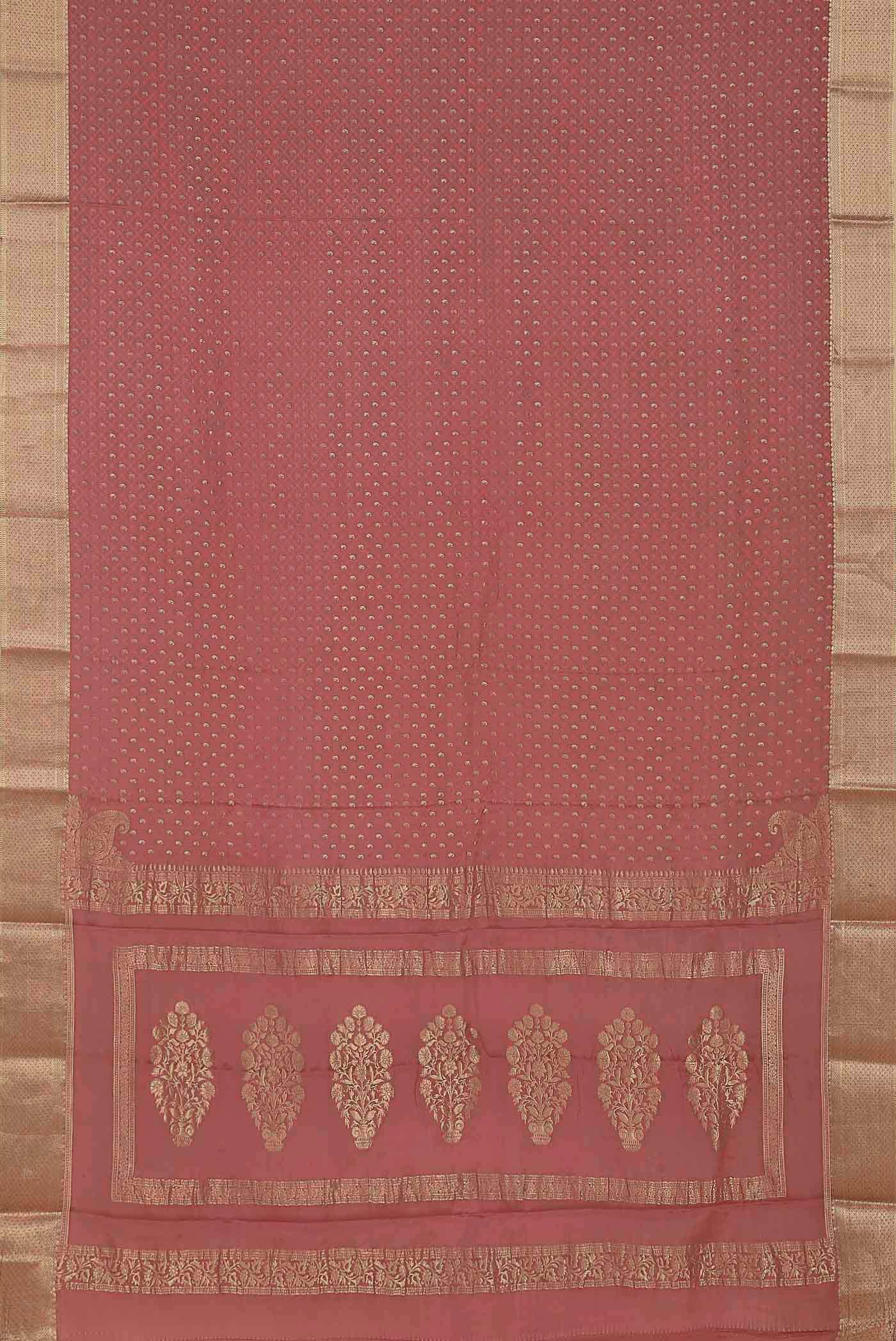 Pink Mysore Crepe Saree