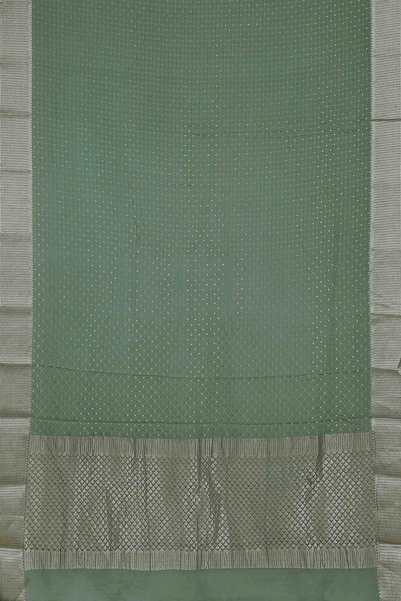 Green Mysore Crepe Saree