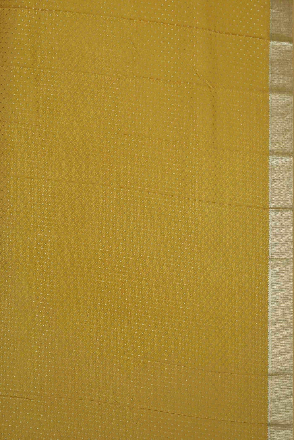 Yellow Mysore Crepe Saree