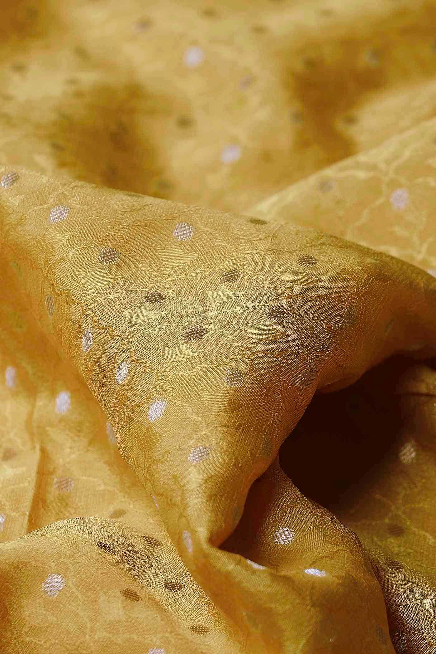Yellow Mysore Crepe Saree