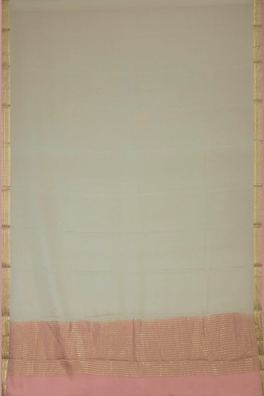 Beige Mysore Crepe Saree