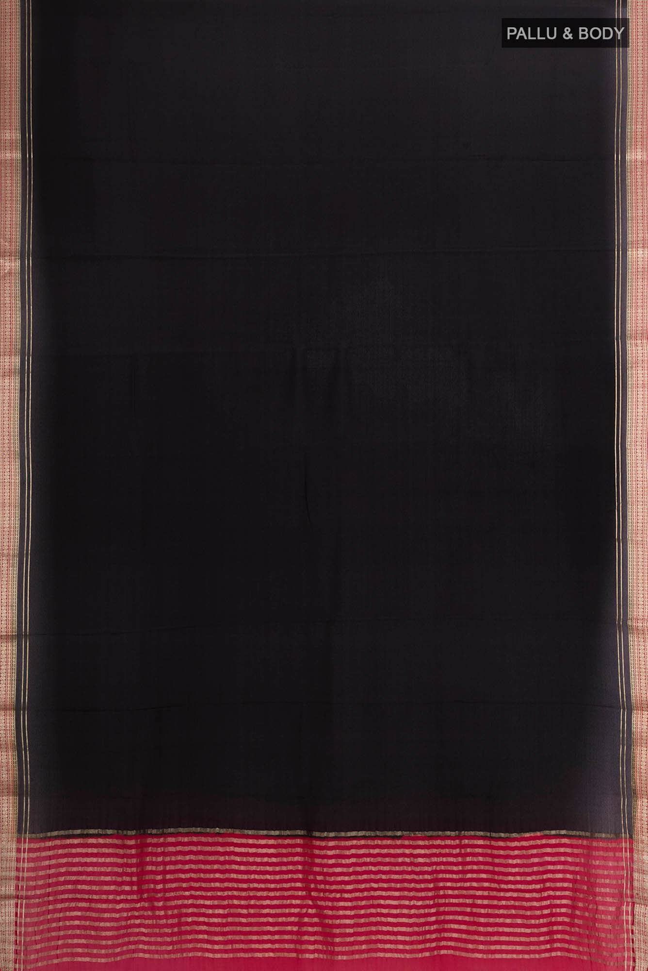 Black Mysore Crepe Saree