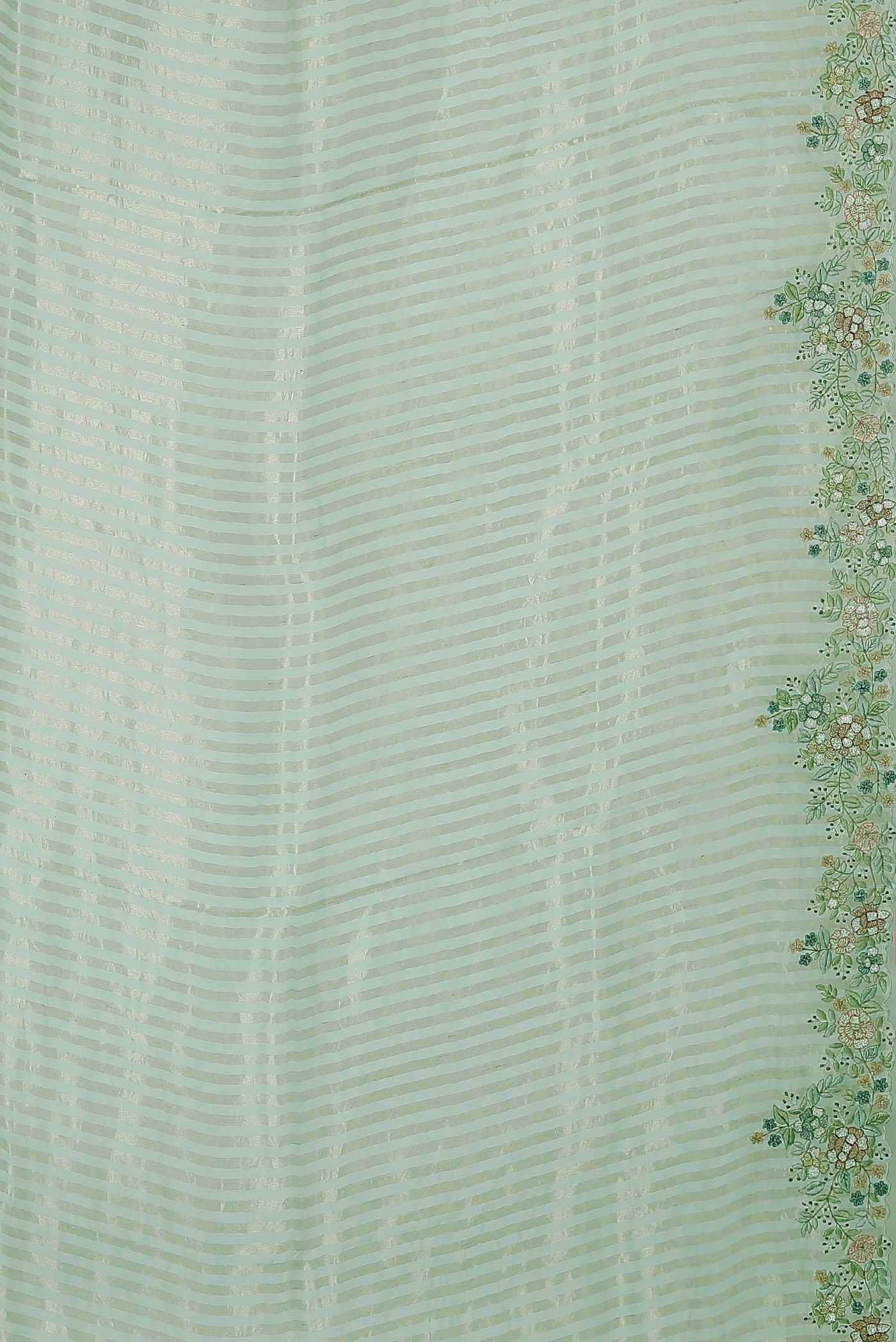 Light Green Organza Silk Saree