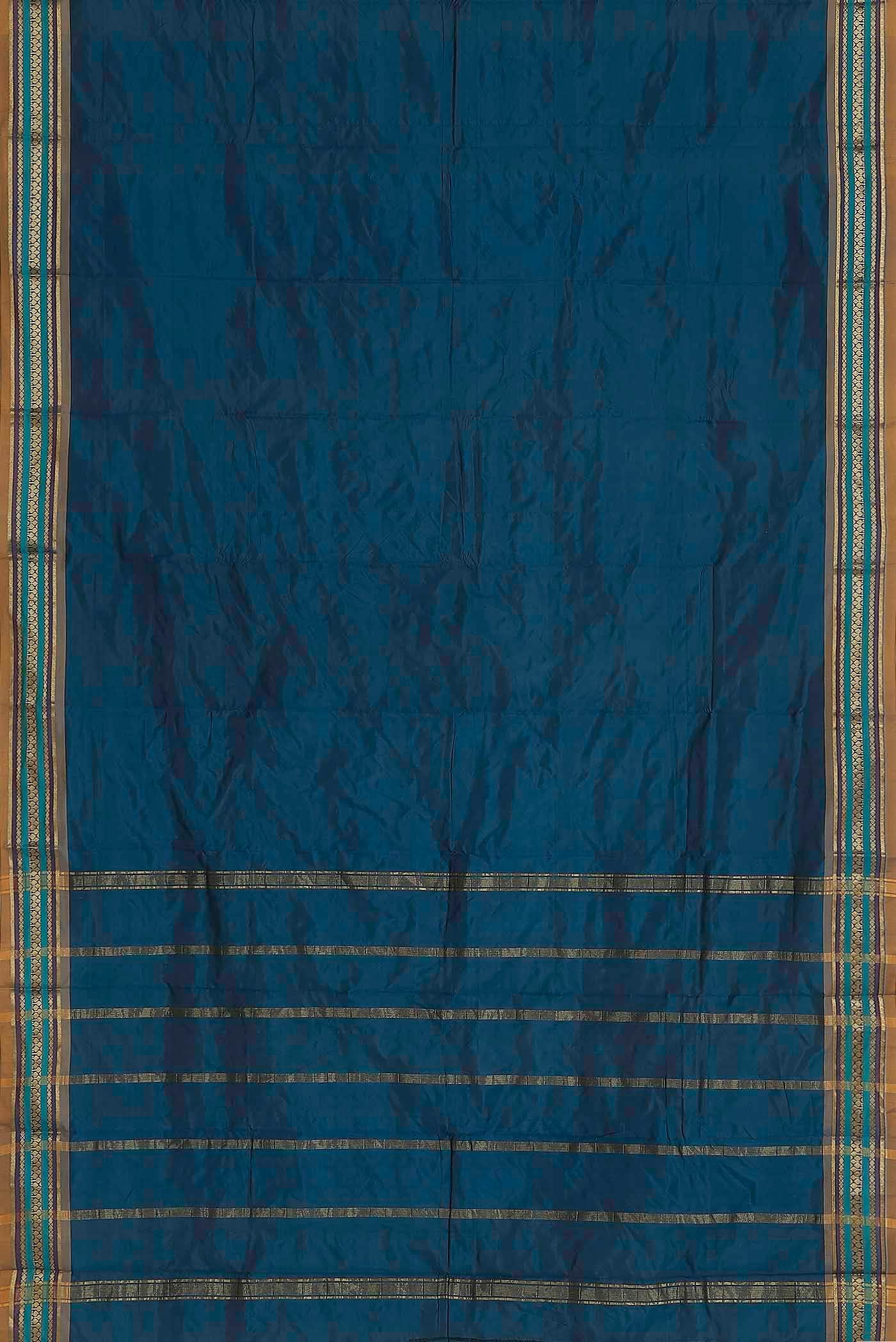 Blue Blended Bangalore Silk Saree
