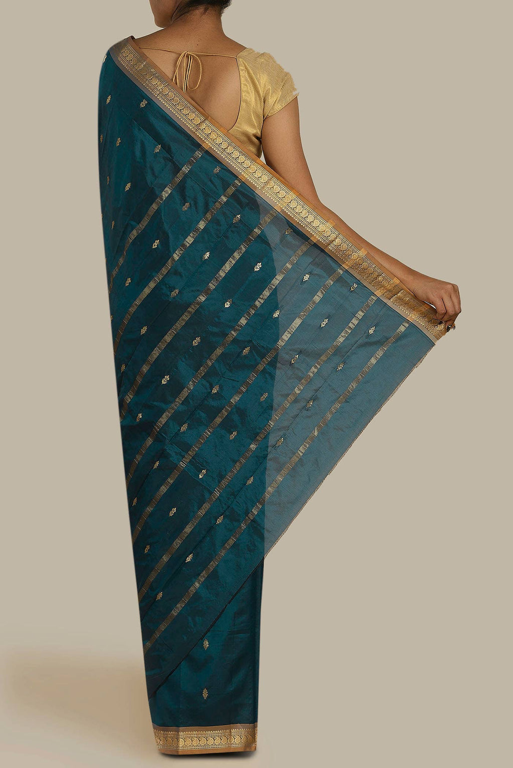 Blue Blended Bangalore Silk Saree