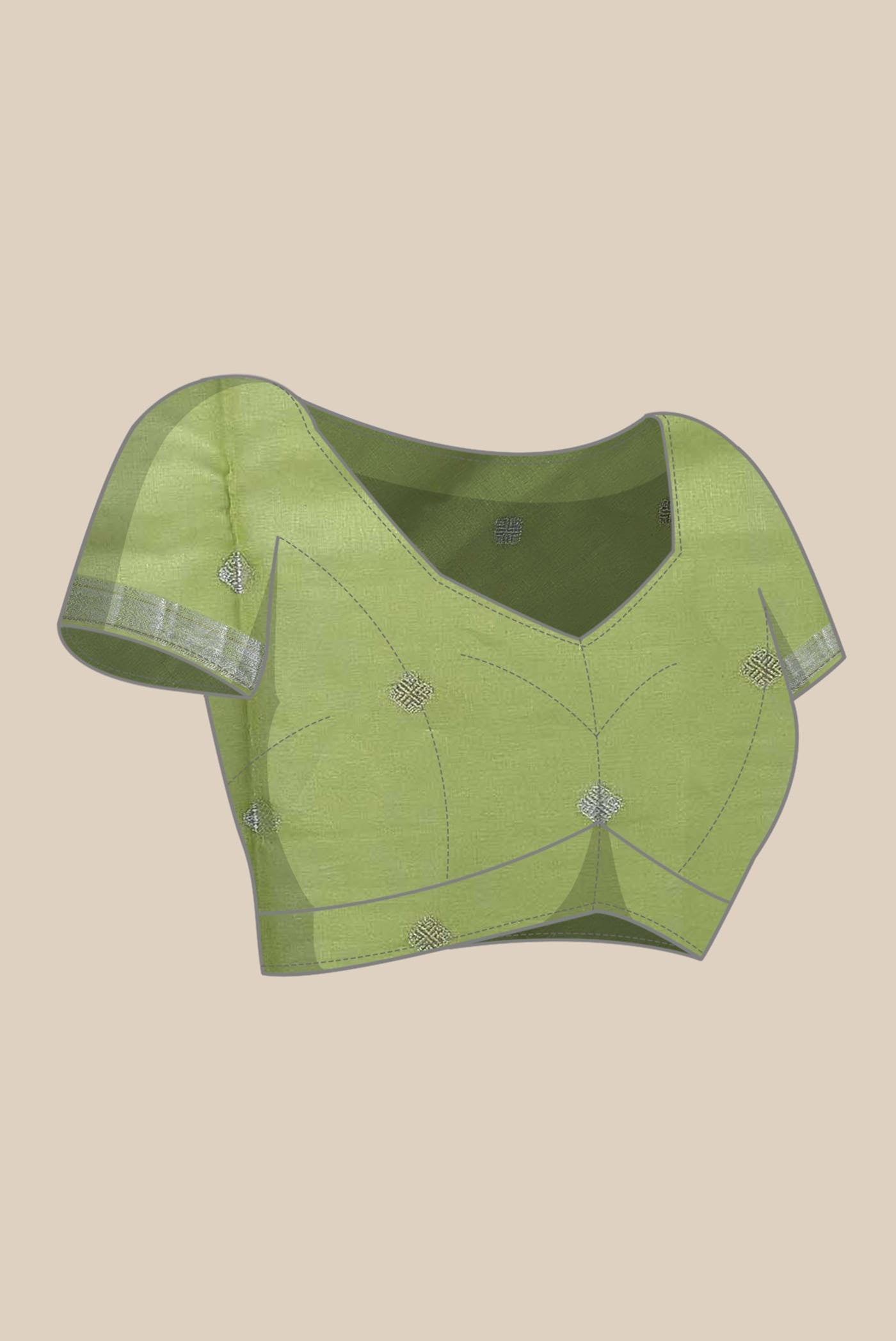 Green Chanderi Silk Cotton Saree