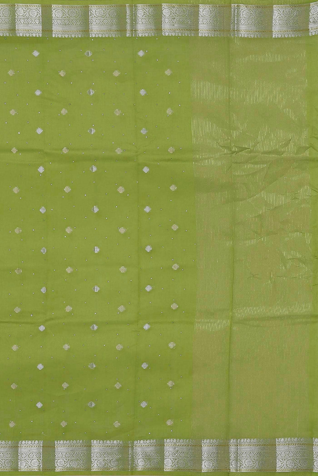 Green Chanderi Silk Cotton Saree