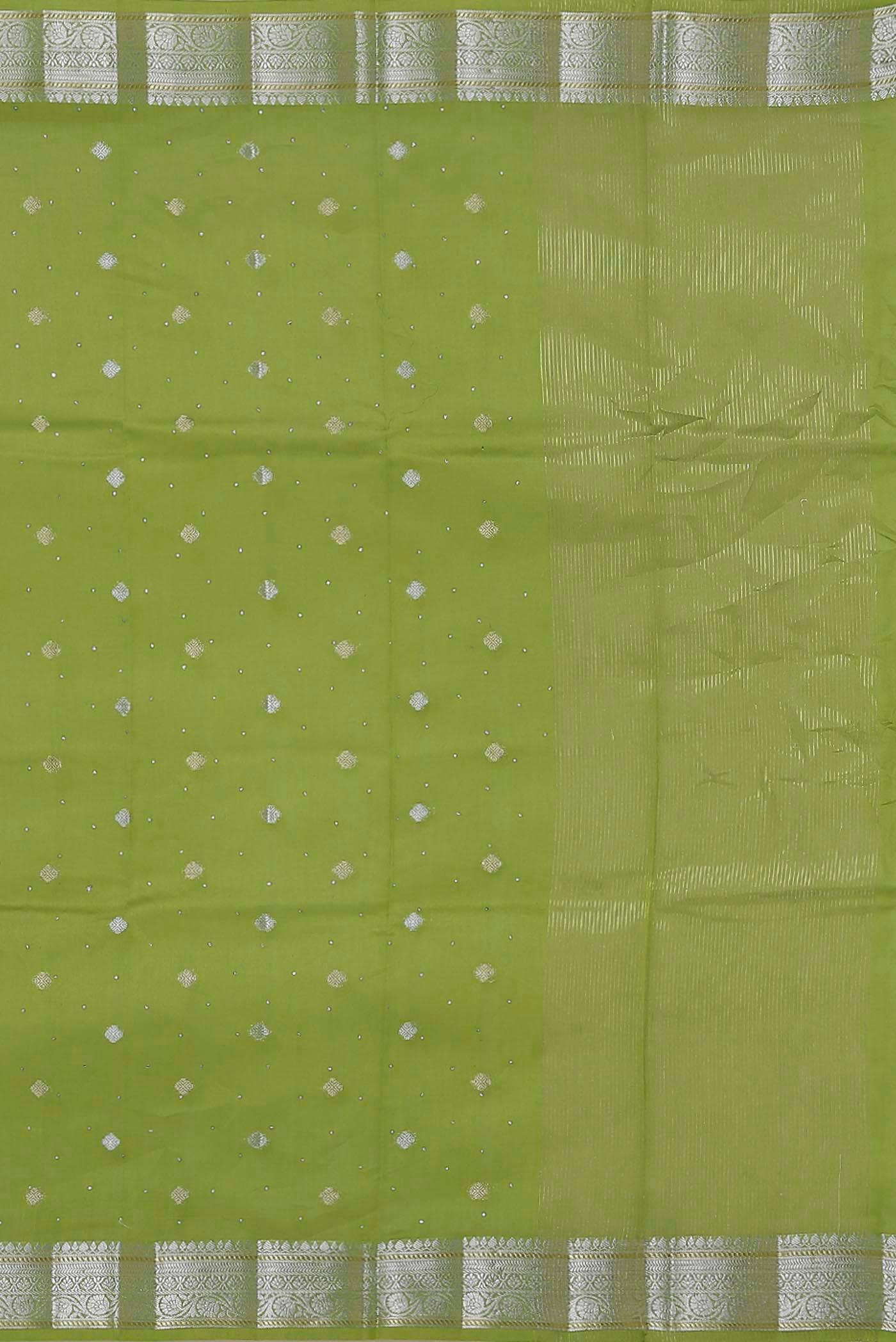 Green Chanderi Silk Cotton Saree