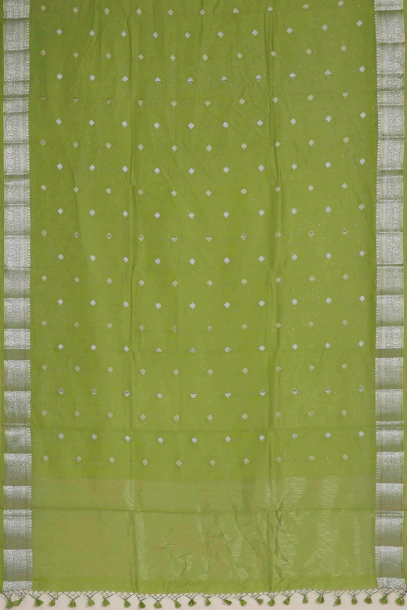 Green Chanderi Silk Cotton Saree