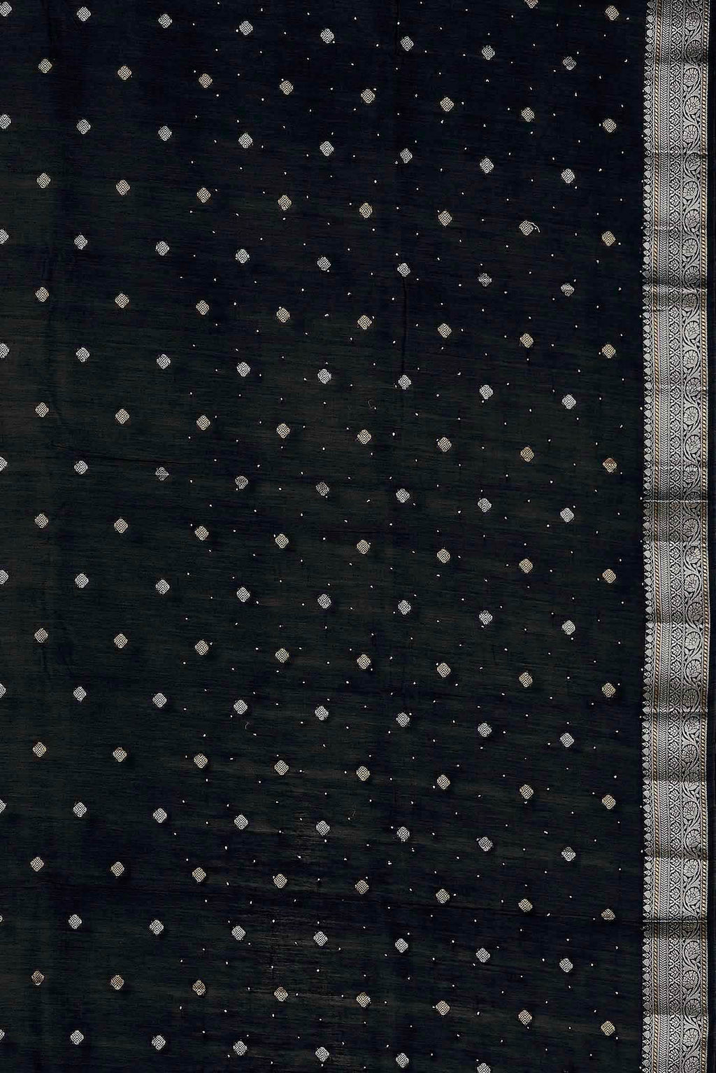 Black Chanderi Silk Cotton Saree
