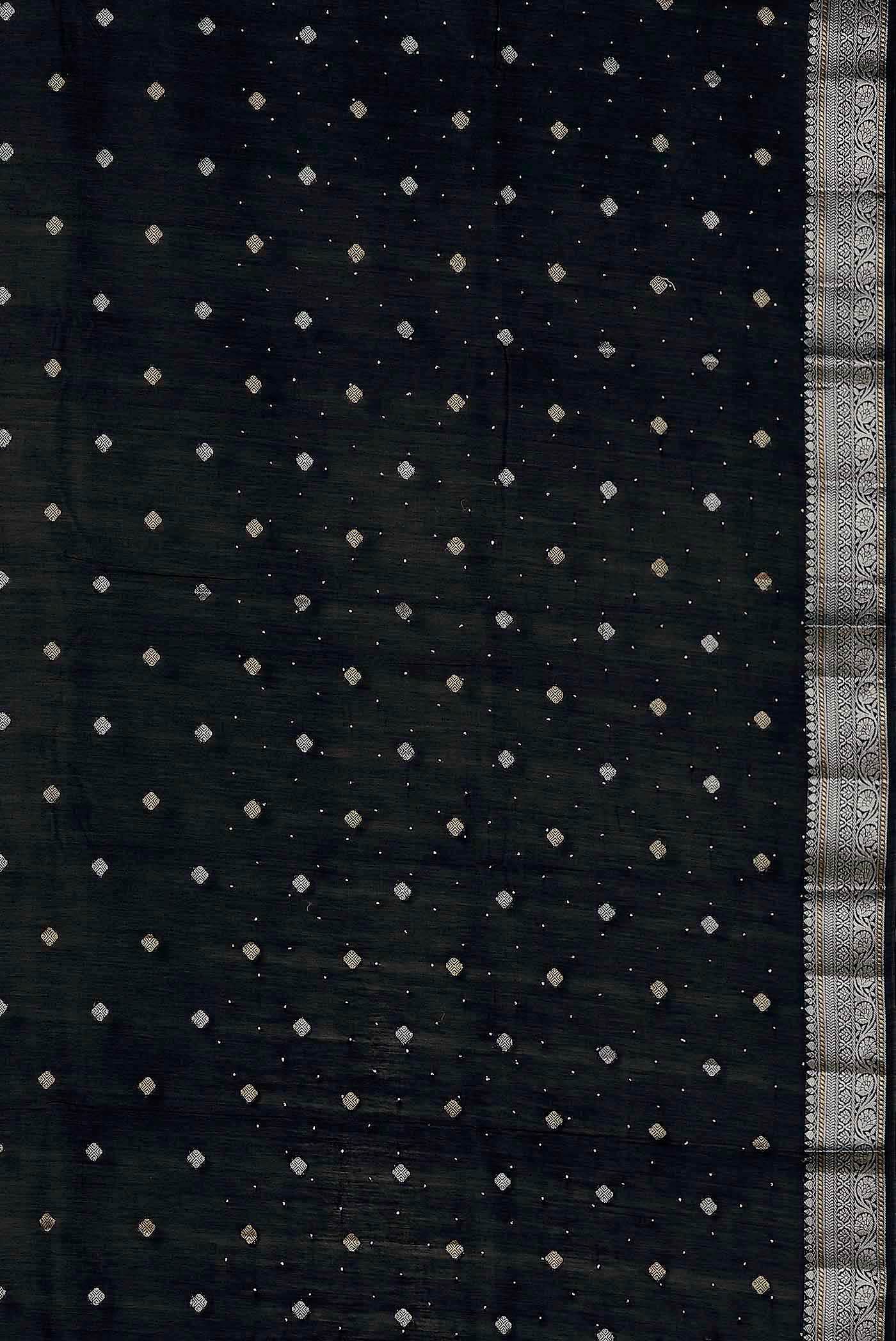 Black Chanderi Silk Cotton Saree