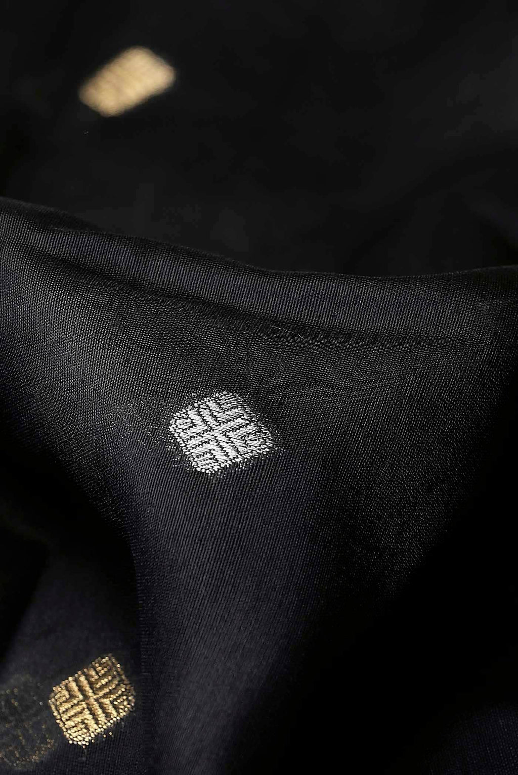Black Chanderi Silk Cotton Saree