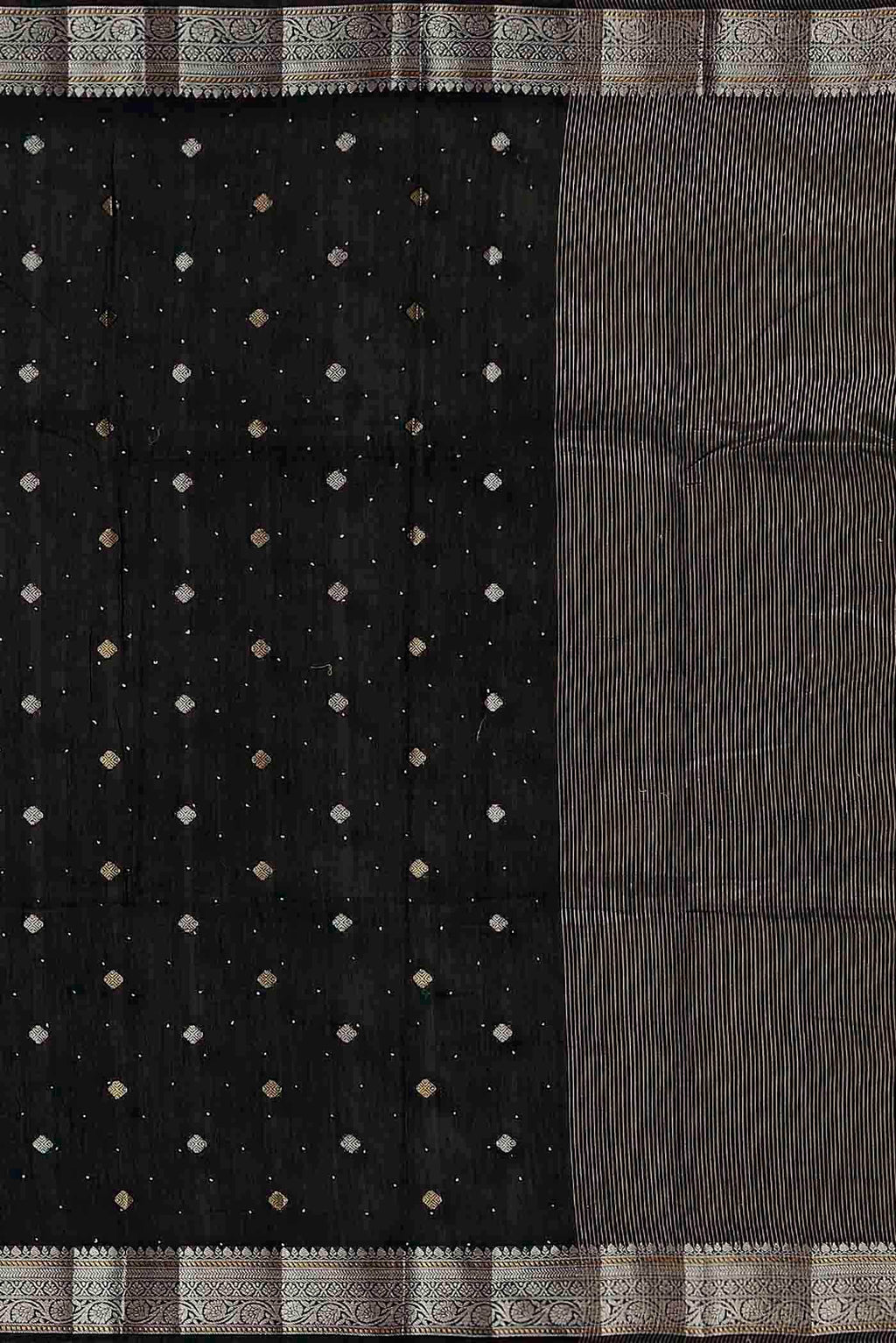 Black Chanderi Silk Cotton Saree