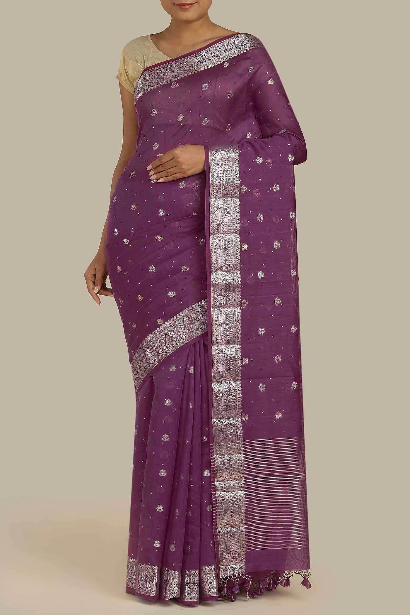 Lavender Chanderi Silk Cotton Saree