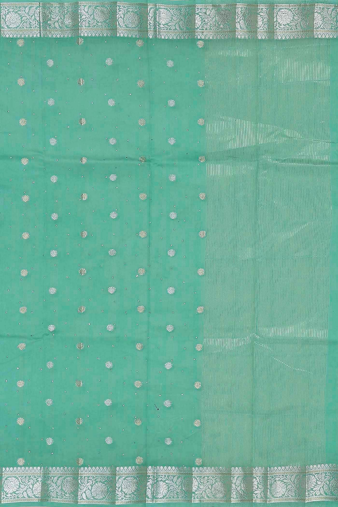 Green Chanderi Silk Cotton Saree