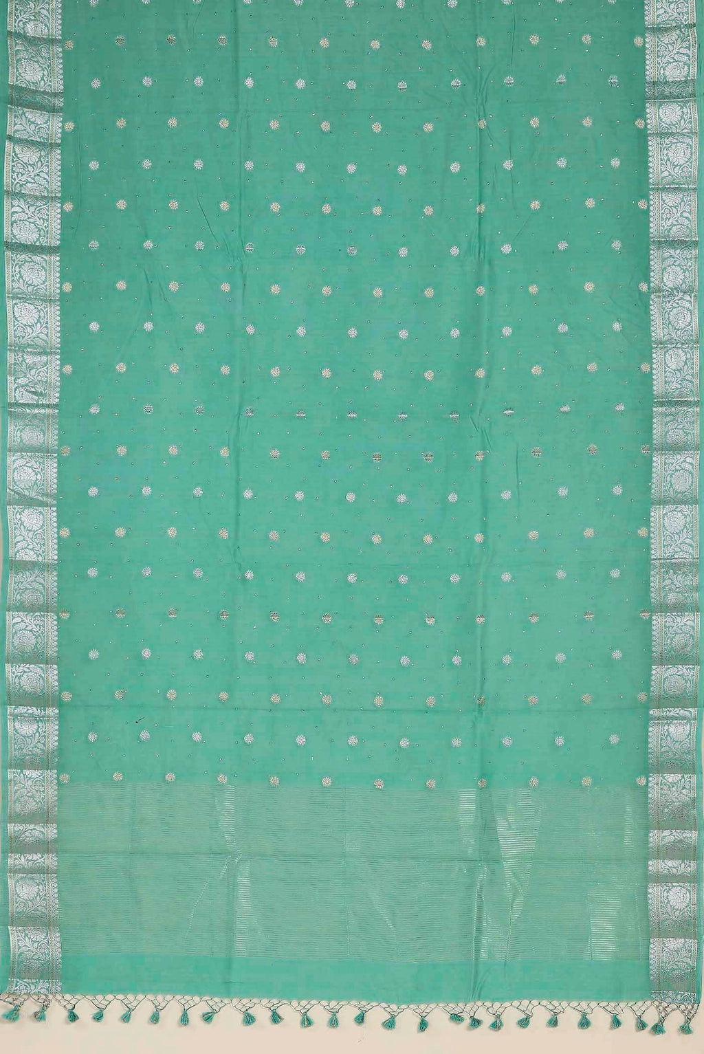 Green Chanderi Silk Cotton Saree