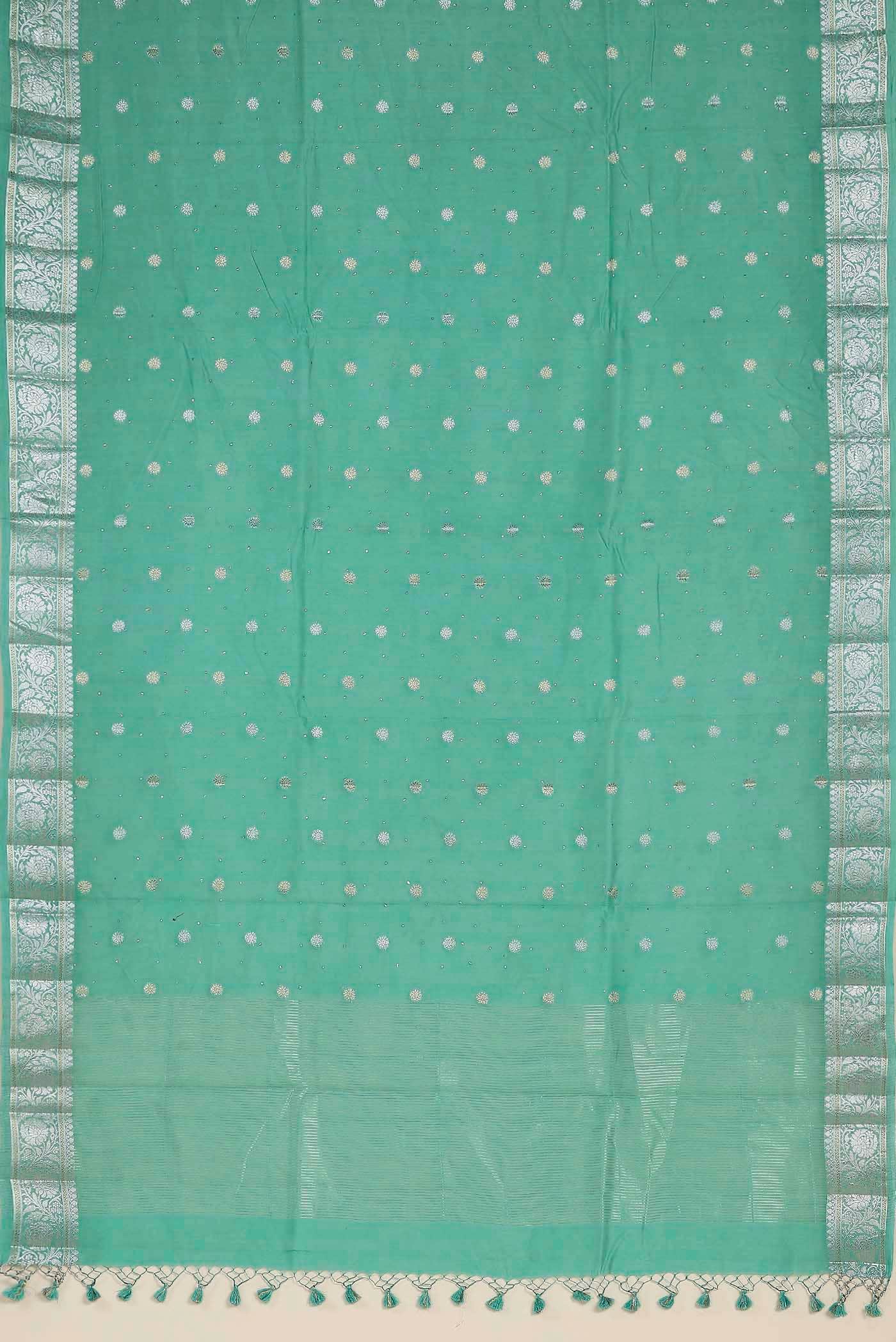Green Chanderi Silk Cotton Saree