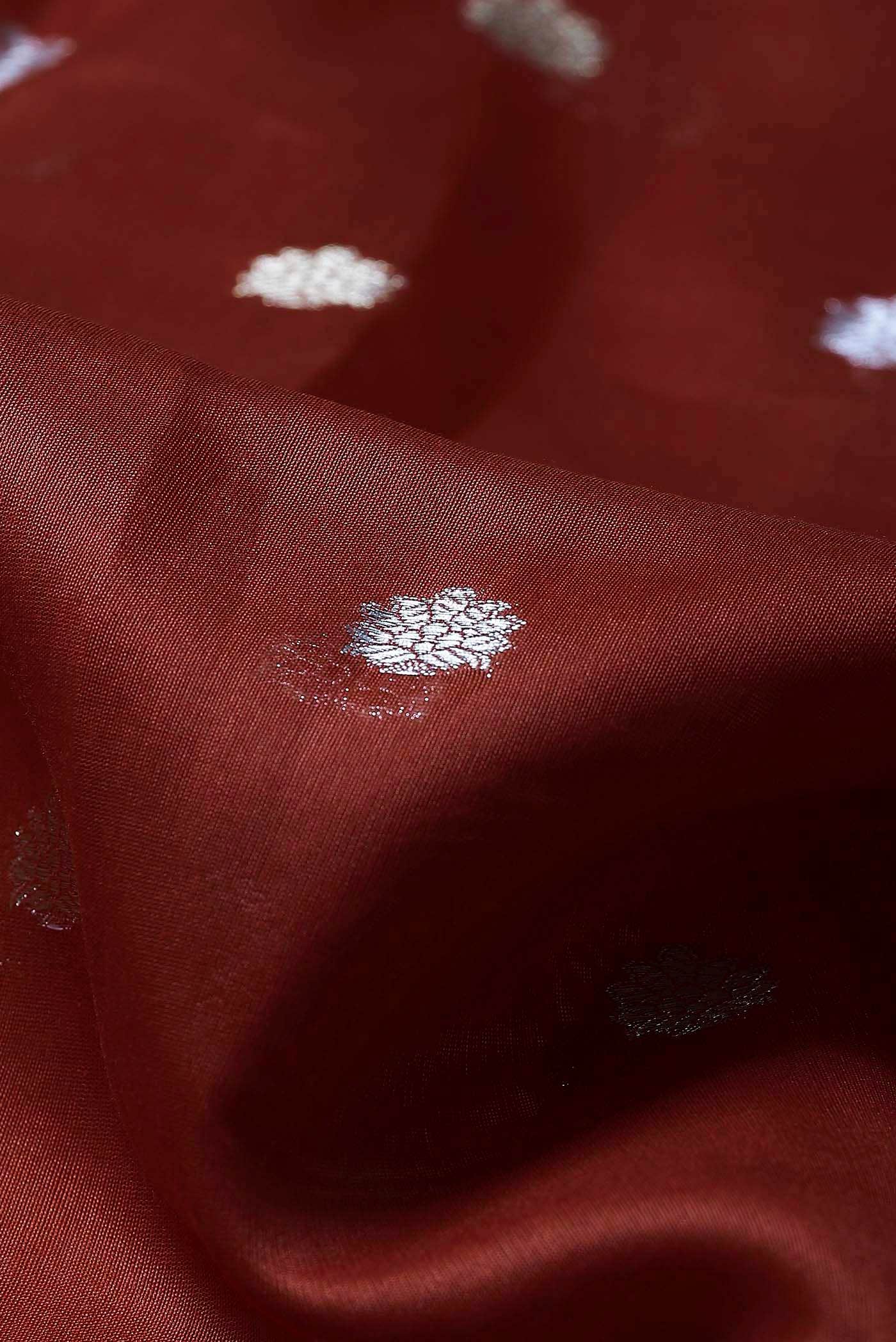 Rust Chanderi Silk Cotton Saree