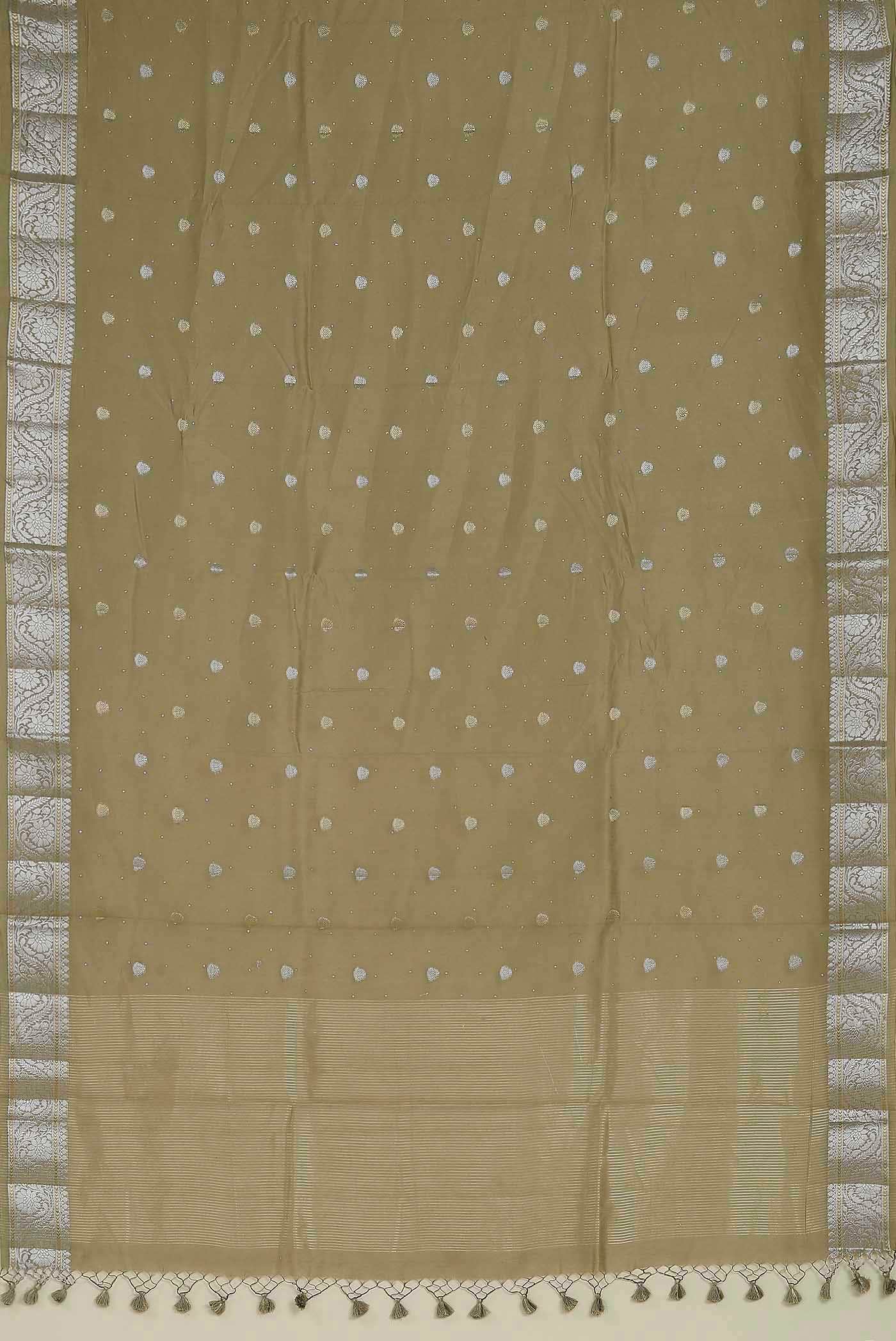 Beige Chanderi Silk Cotton Saree