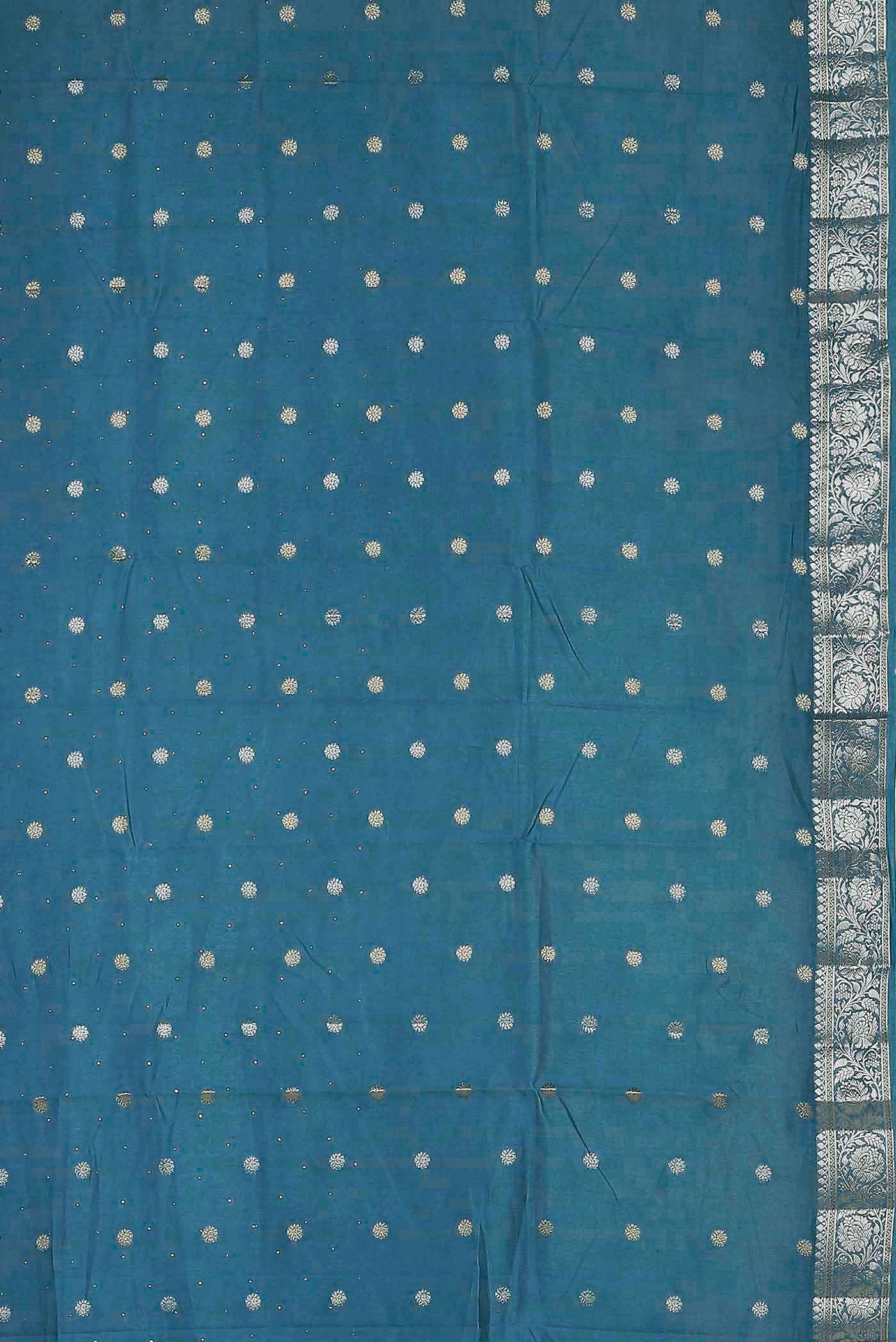 Blue Chanderi Silk Cotton Saree