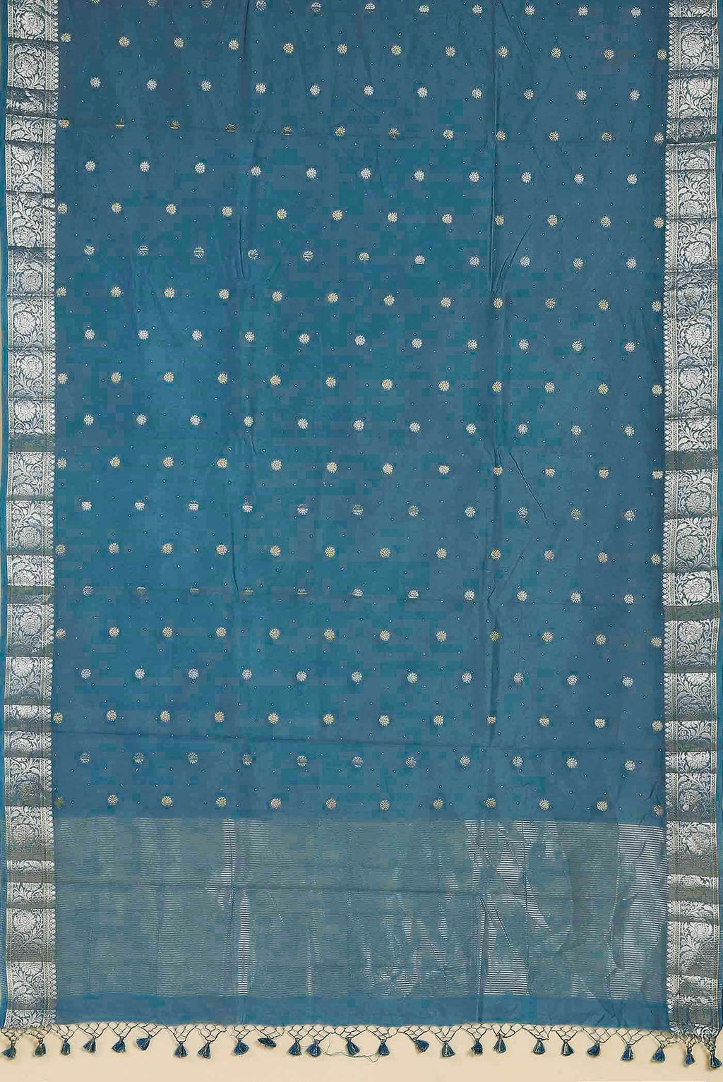 Blue Chanderi Silk Cotton Saree