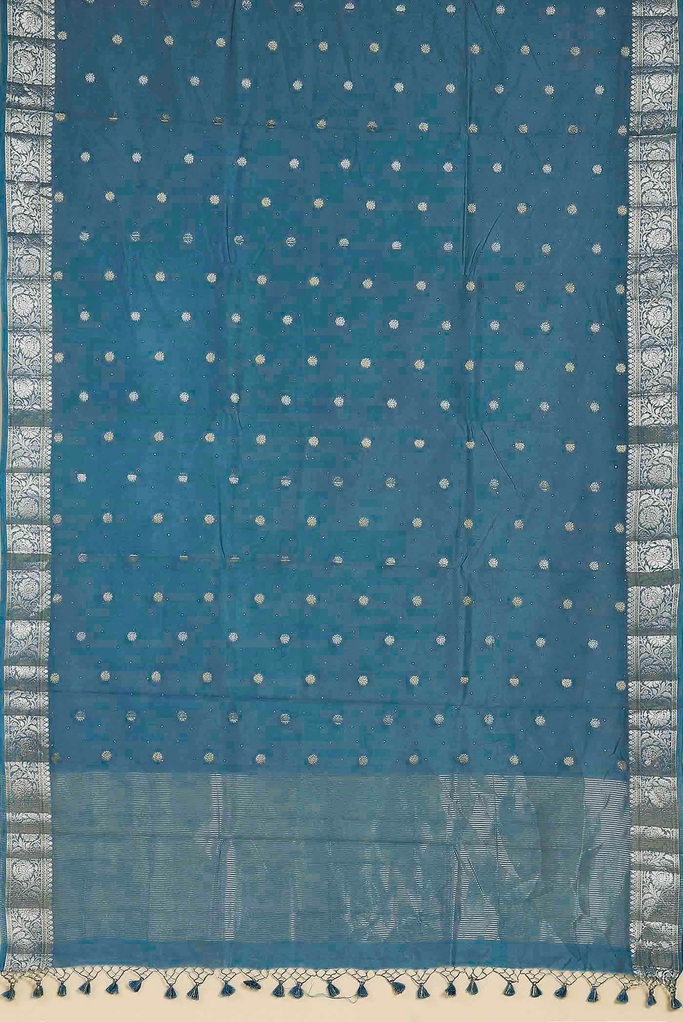 Blue Chanderi Silk Cotton Saree